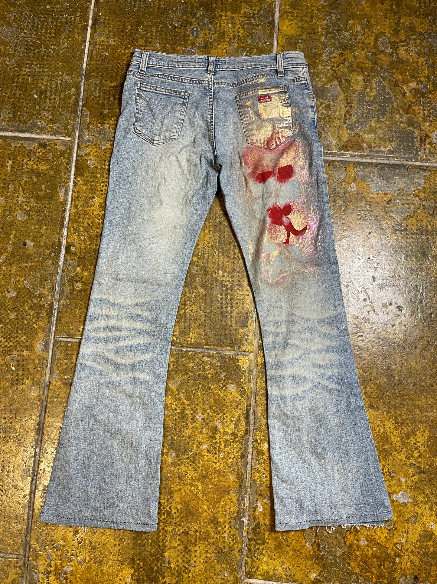 Miss Sixty Flared Low Waist Denim Pants Custom 2000s y2k - S/M
