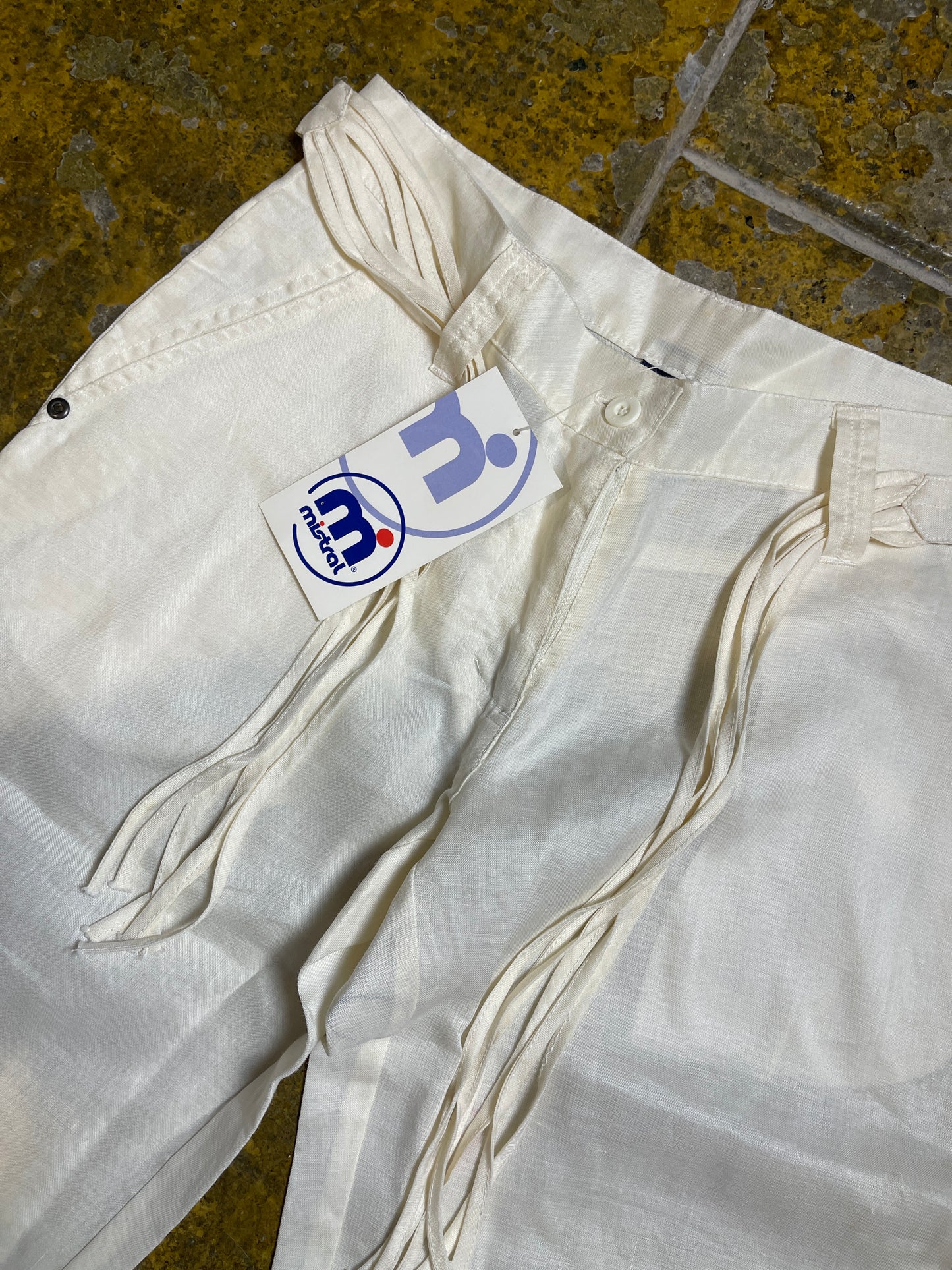 Mistral Capri Pants White Cream Summer 2000s y2k Deadstock - M