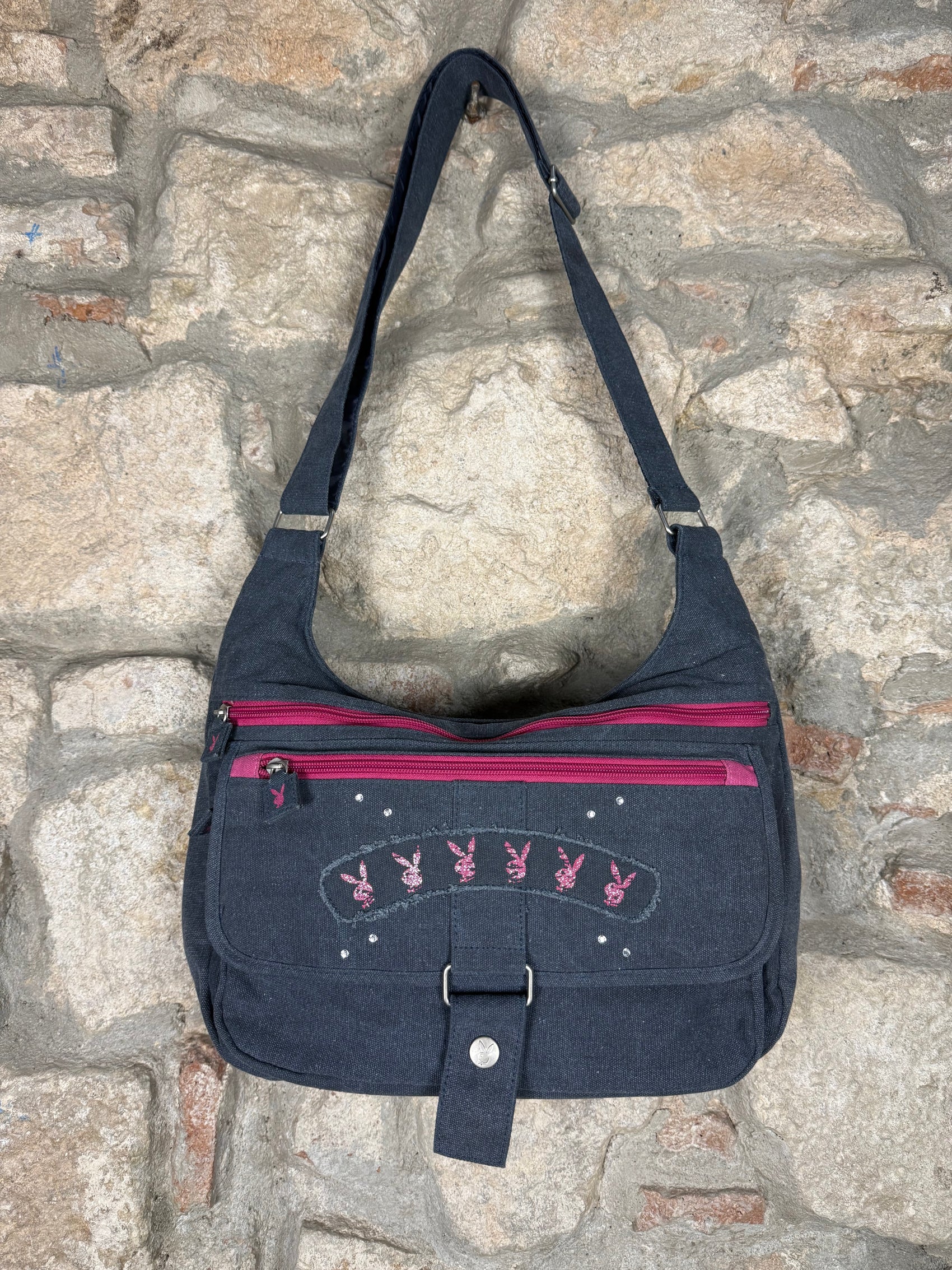 Y2K Playboy Shoulder Bag Gray 2004