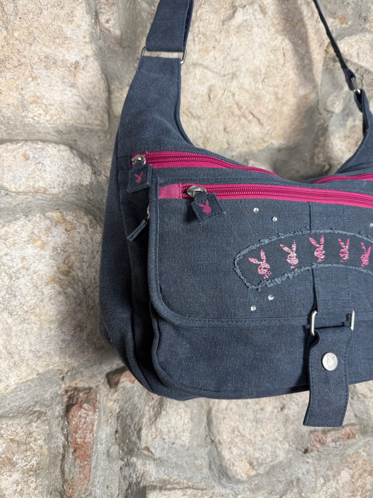 Y2K Playboy Shoulder Bag Gray 2004