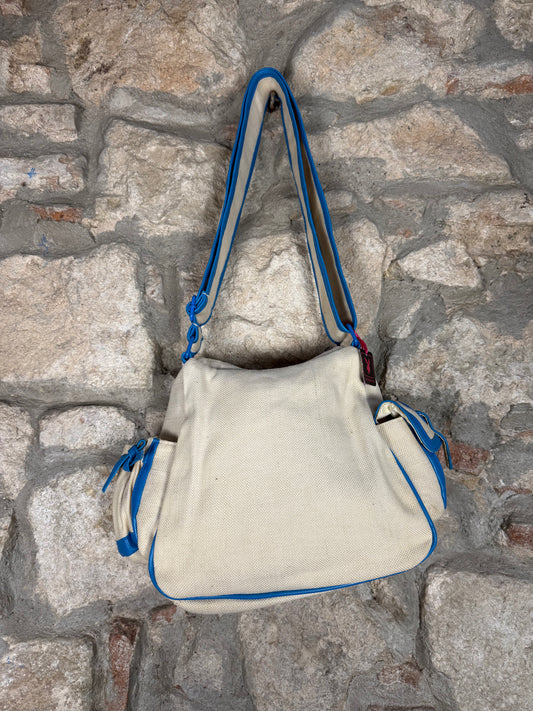 Y2K Playboy Shoulder Bag Creme Blue Deadstock 2004