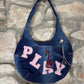 Y2K Playboy Denim Shoulder Bag Blue Deadstock 2004