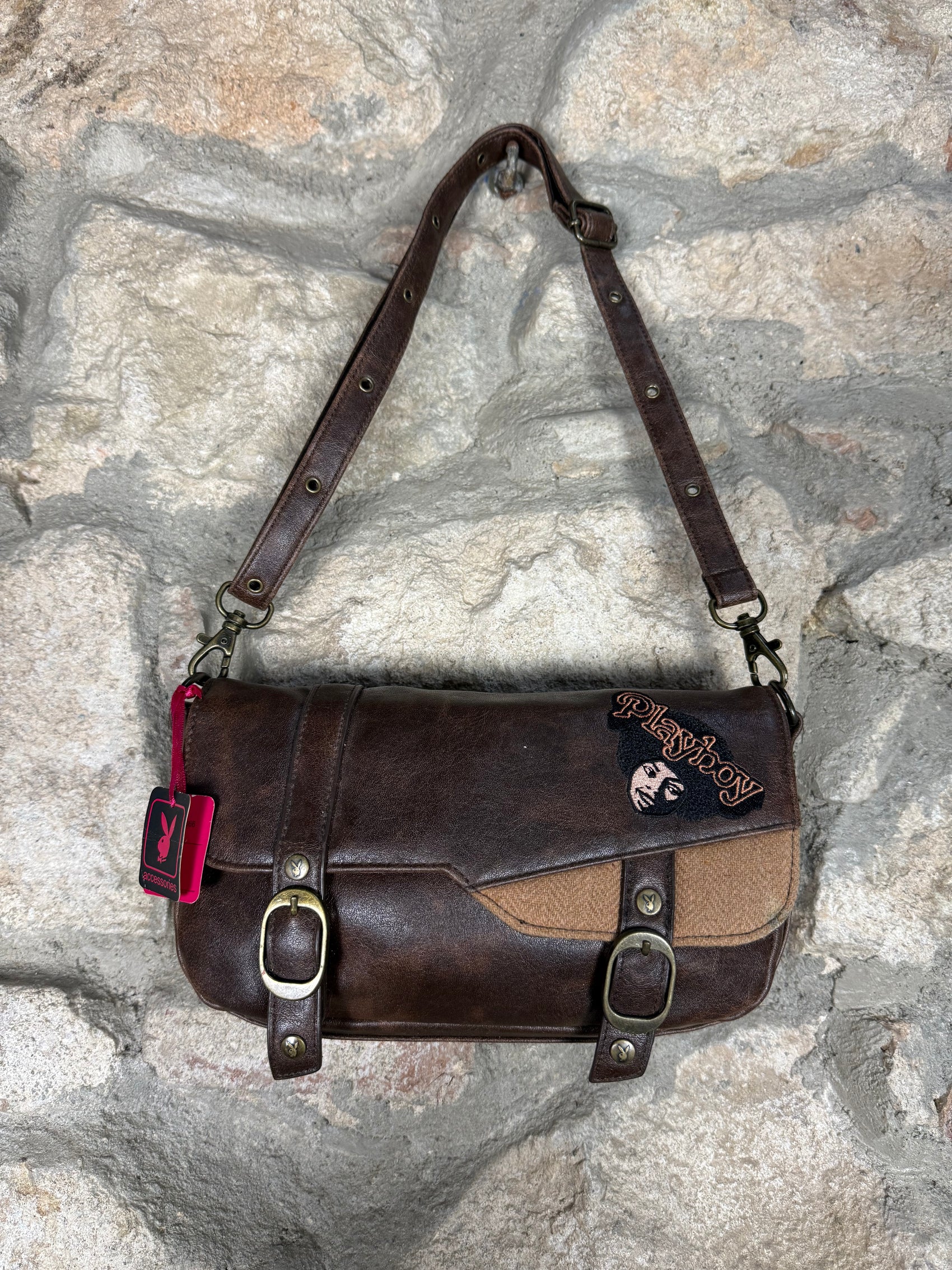 Y2K Playboy Shoulder Bag Brown Deadstock 2004