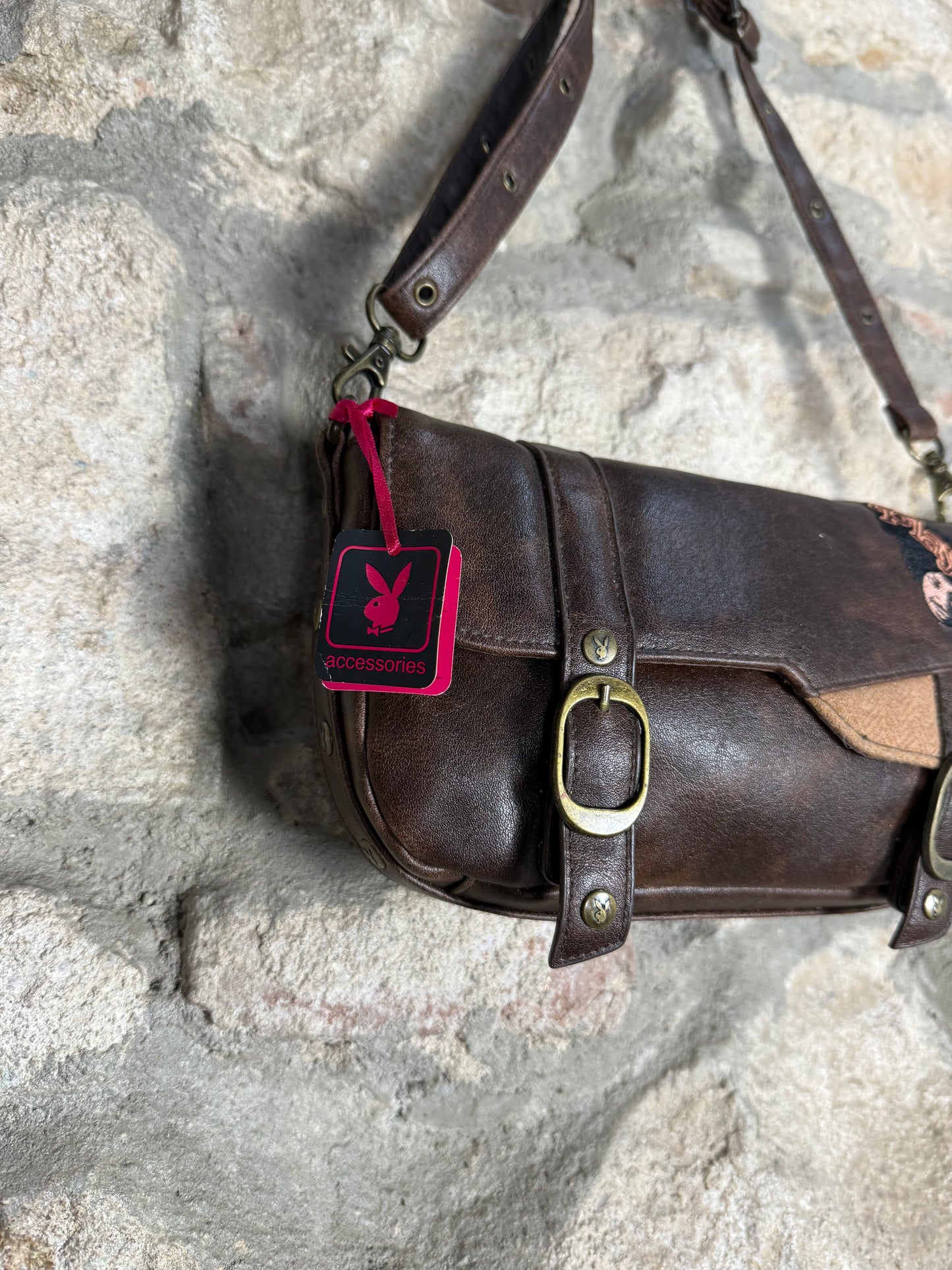 Y2K Playboy Shoulder Bag Brown Deadstock 2004