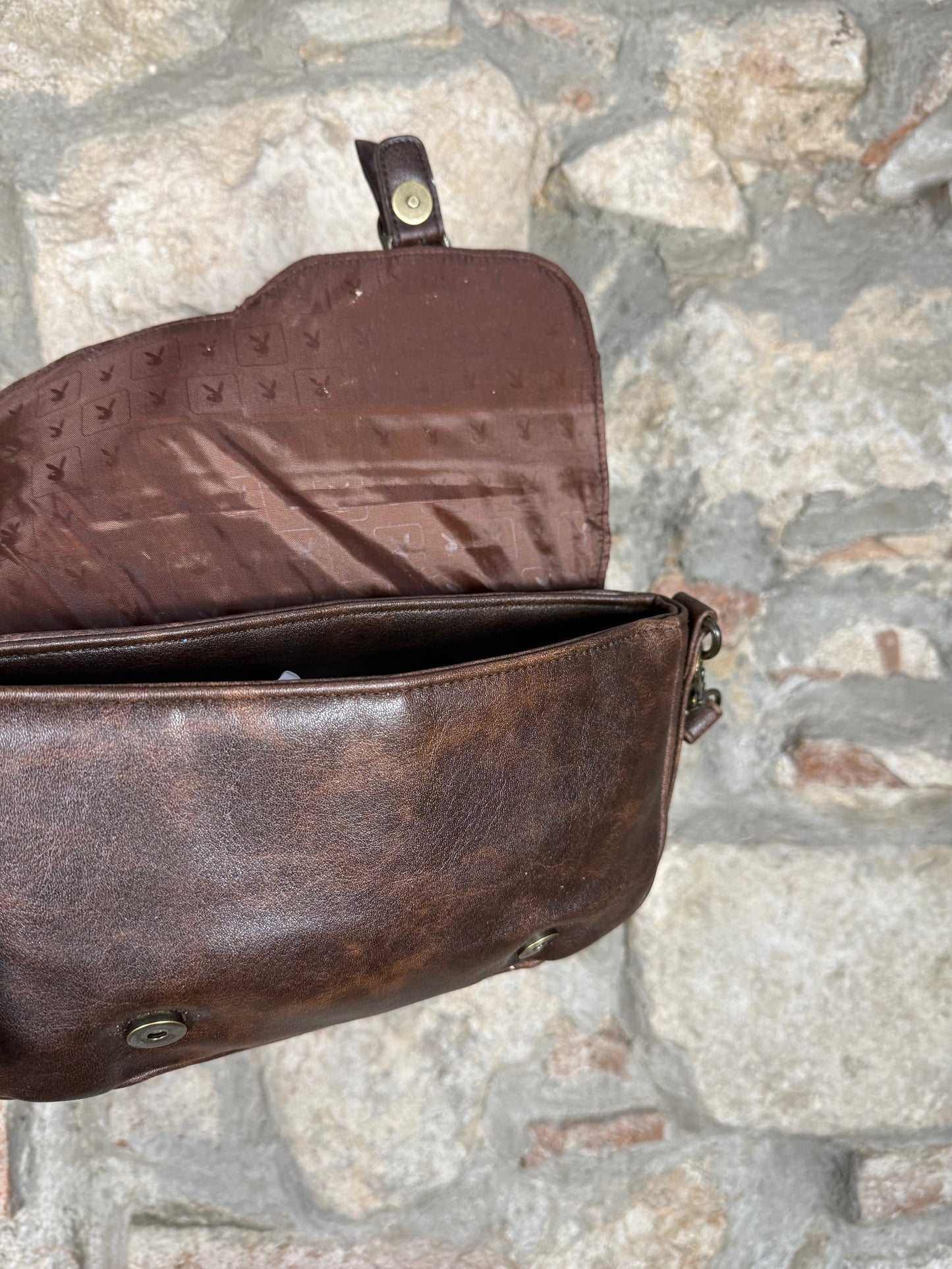 Y2K Playboy Shoulder Bag Brown Deadstock 2004
