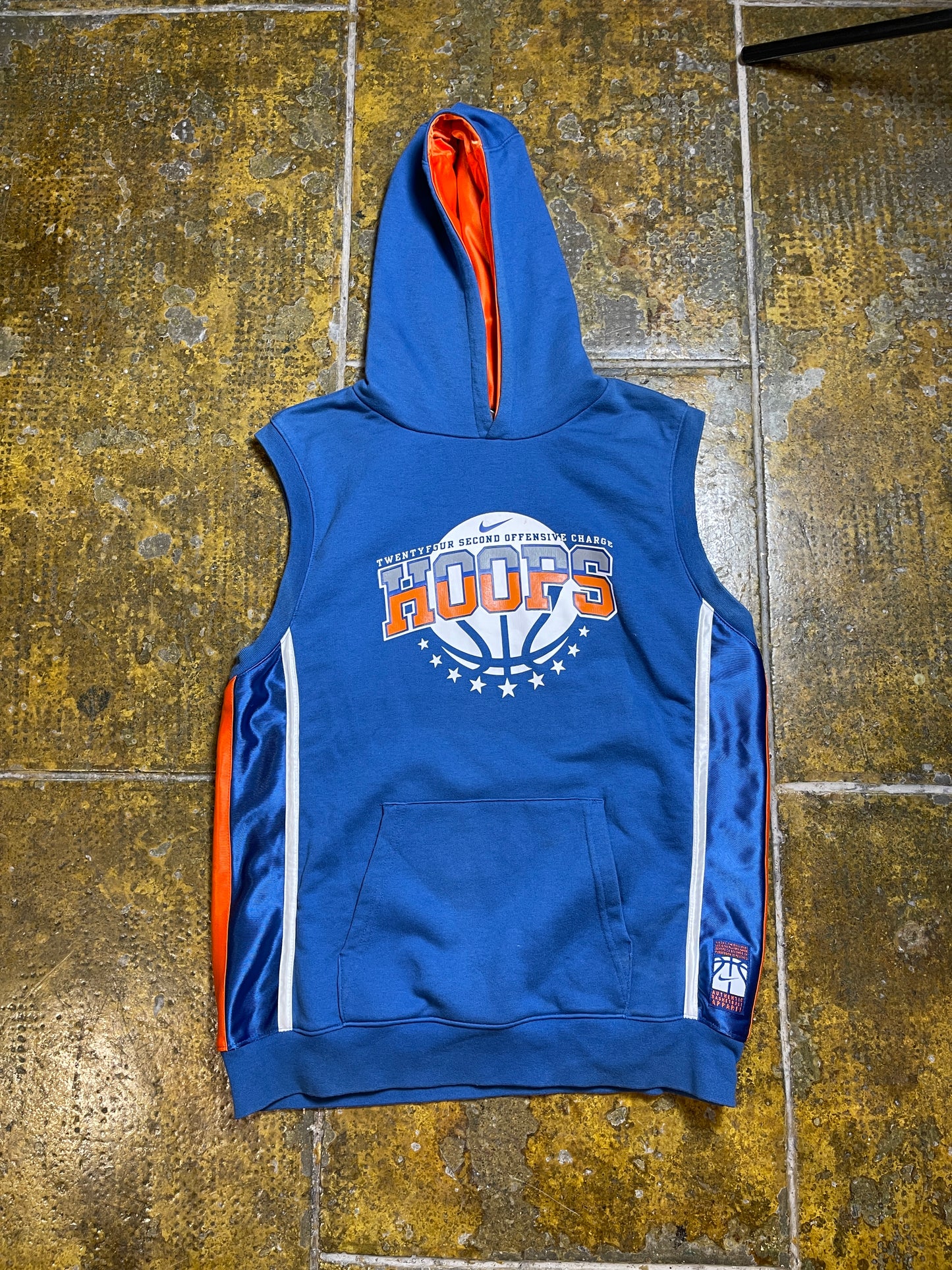 Nike Hoops Sleeveless Hoodie 2000s y2k Blue Orange - S