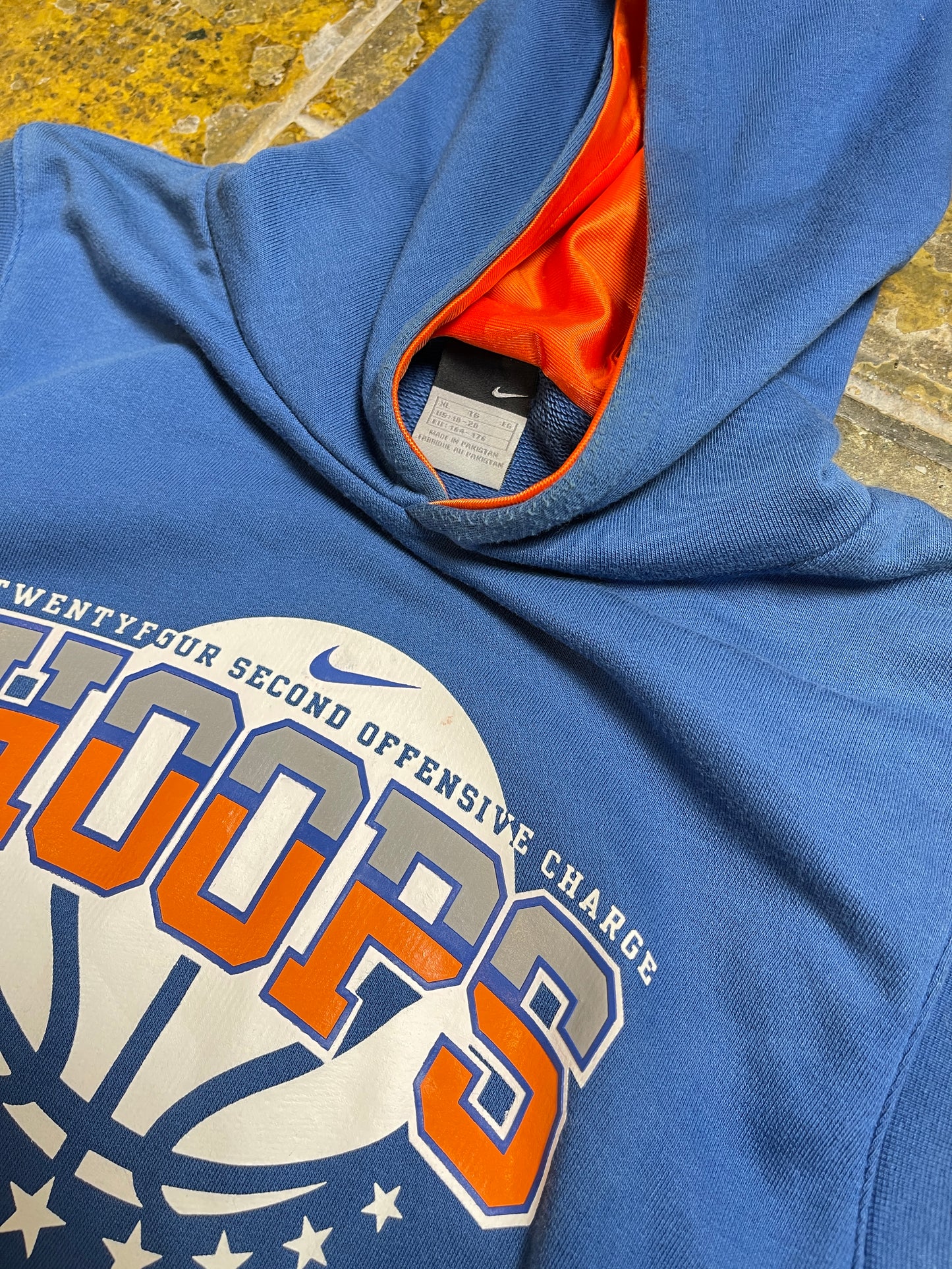 Nike Hoops Sleeveless Hoodie 2000s y2k Blue Orange - S