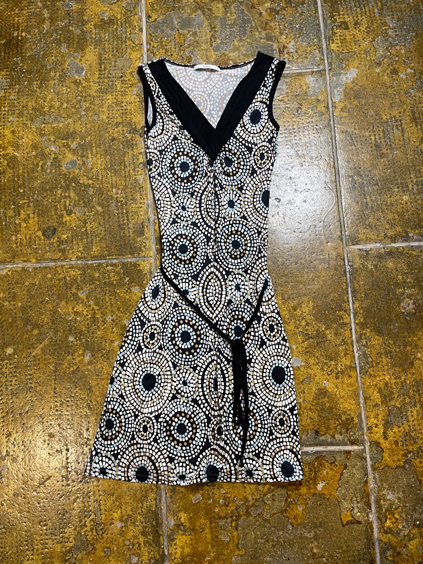 Xanaka Sleeveless Summer Dress Black White 2000s y2k - S