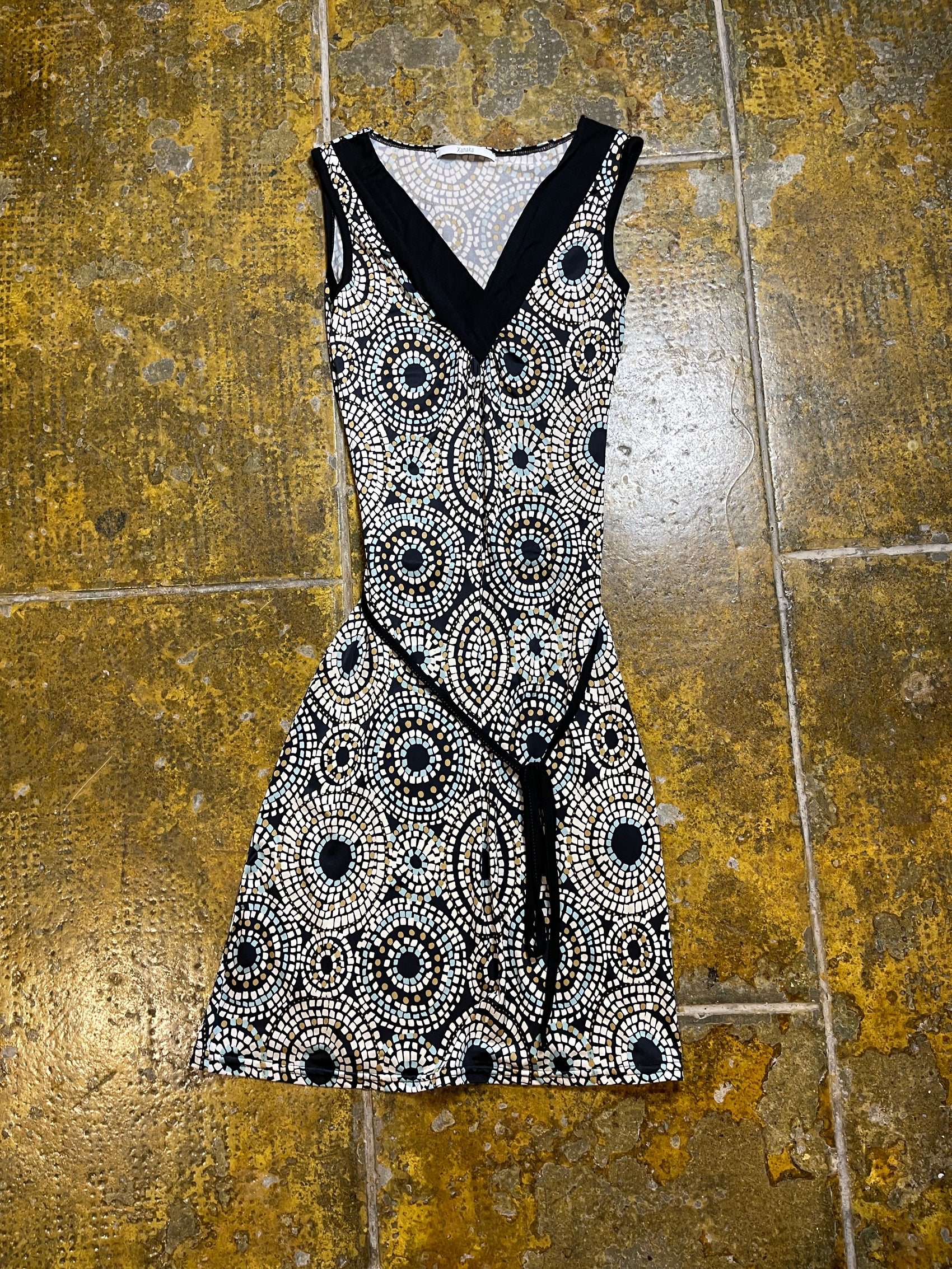 Xanaka Sleeveless Summer Dress Black White 2000s y2k - S