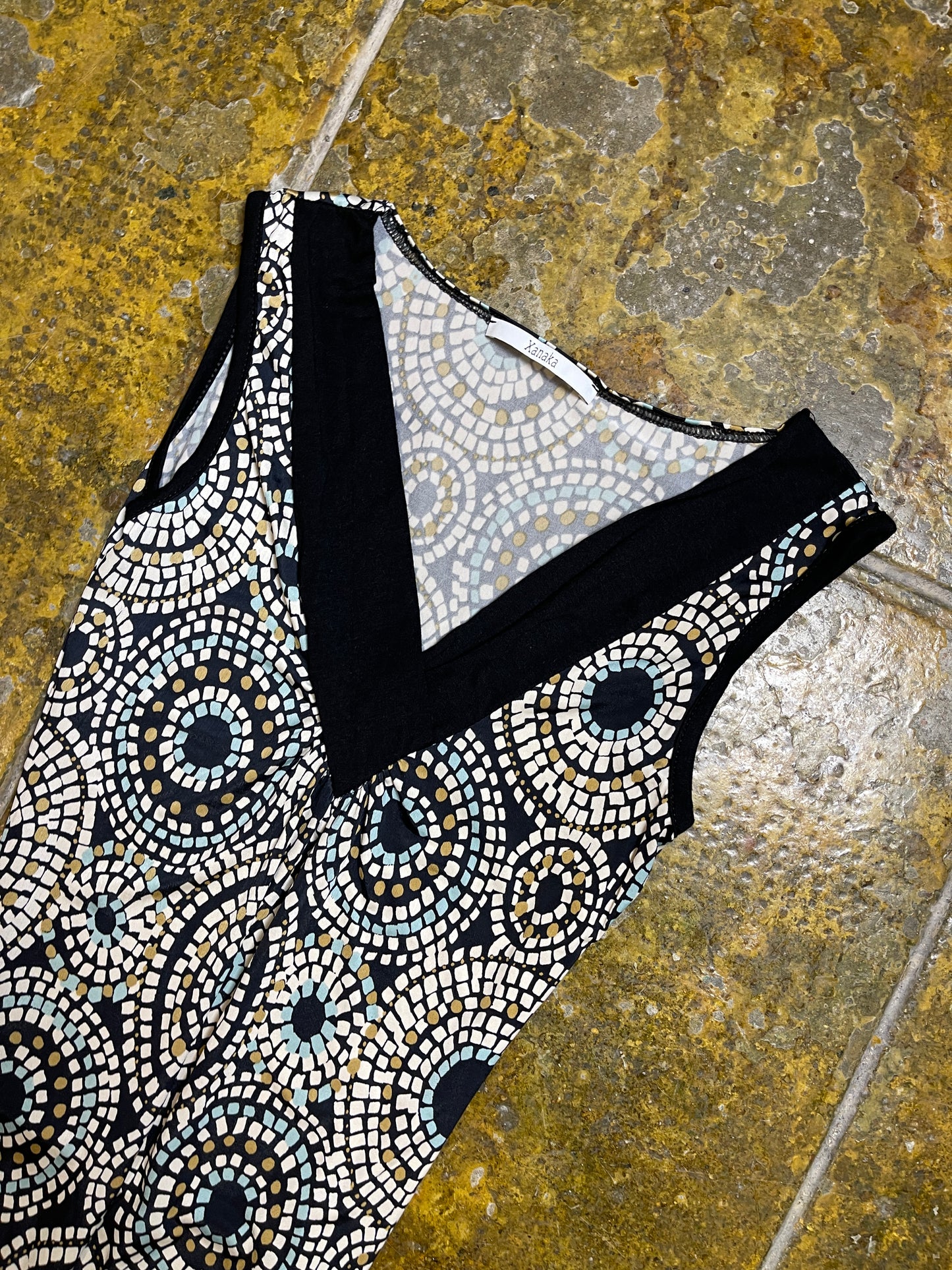 Xanaka Sleeveless Summer Dress Black White 2000s y2k - S