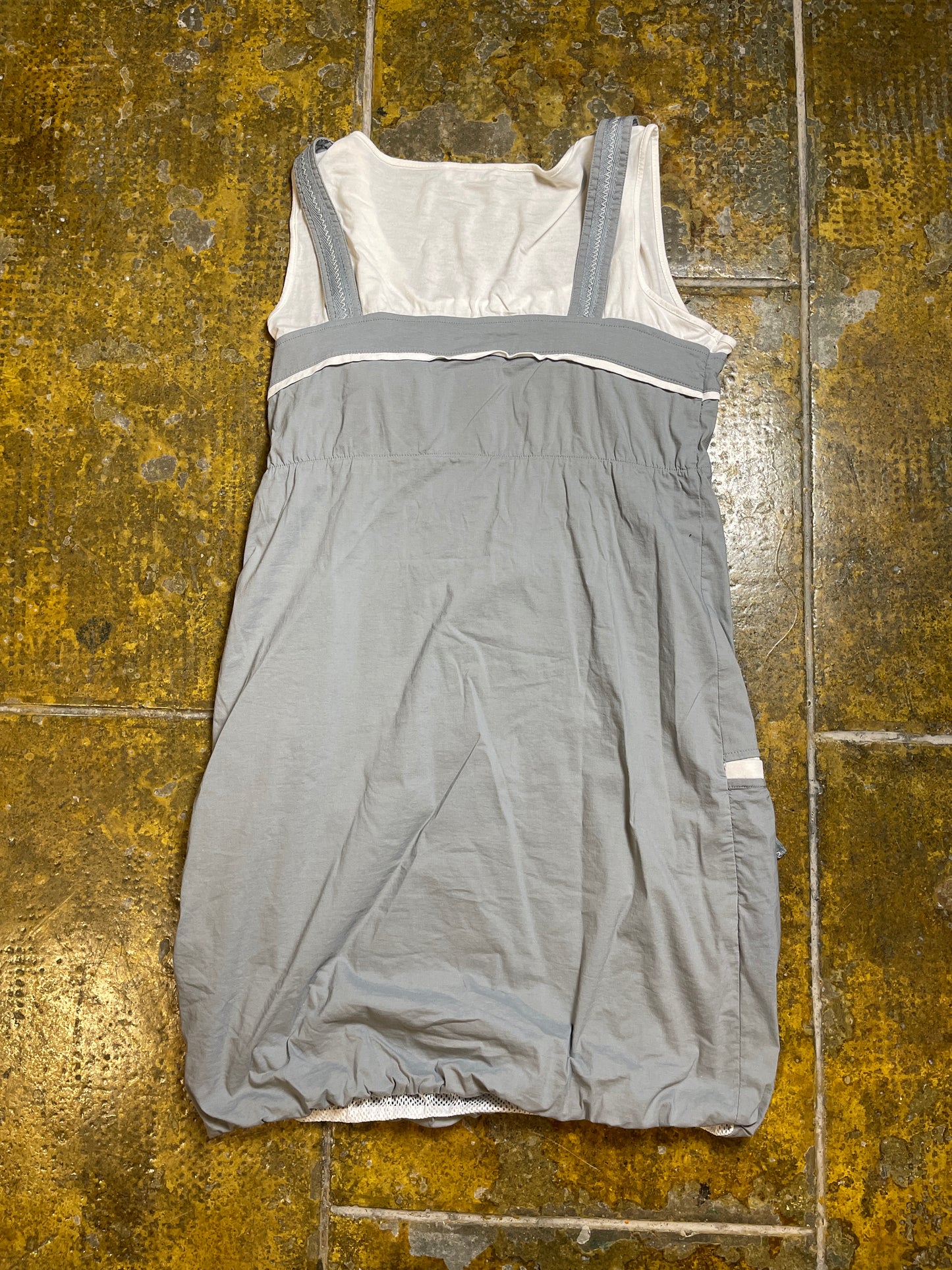 Cache Cache Sleeveless Dress Gray White 2000s y2k - L