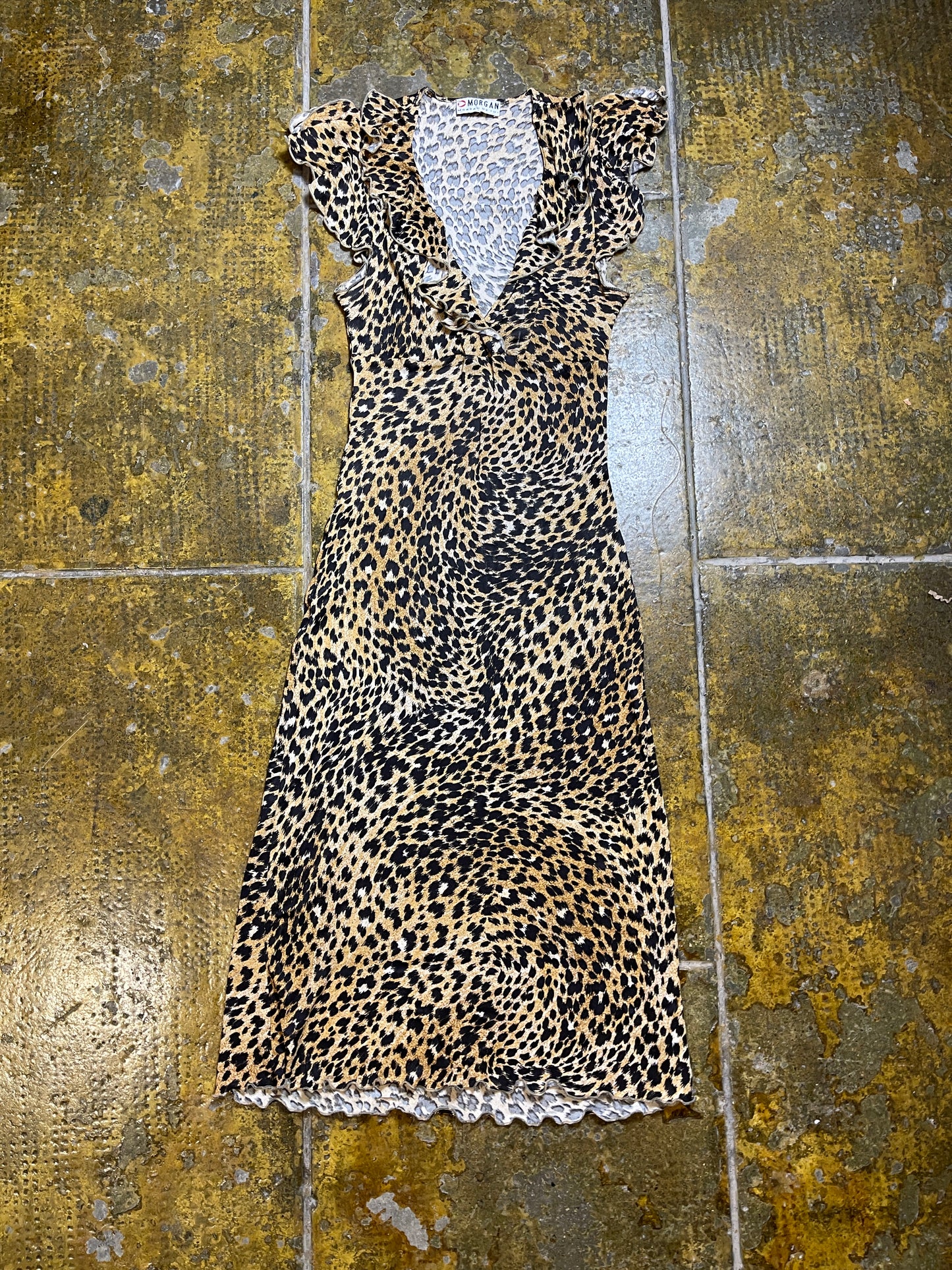 Morgan Leopard Sleeveless Summer Dress 2000s y2k - XS
