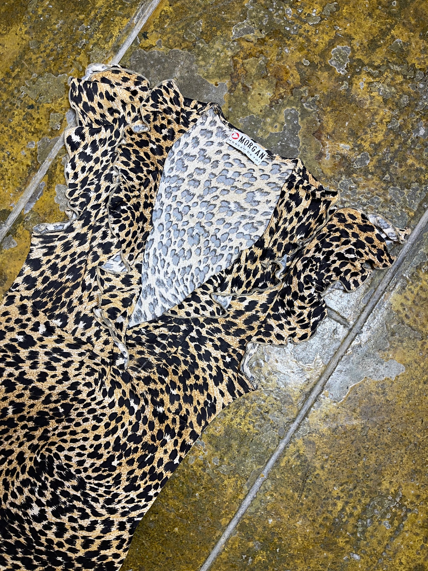 Morgan Leopard Sleeveless Summer Dress 2000s y2k - XS