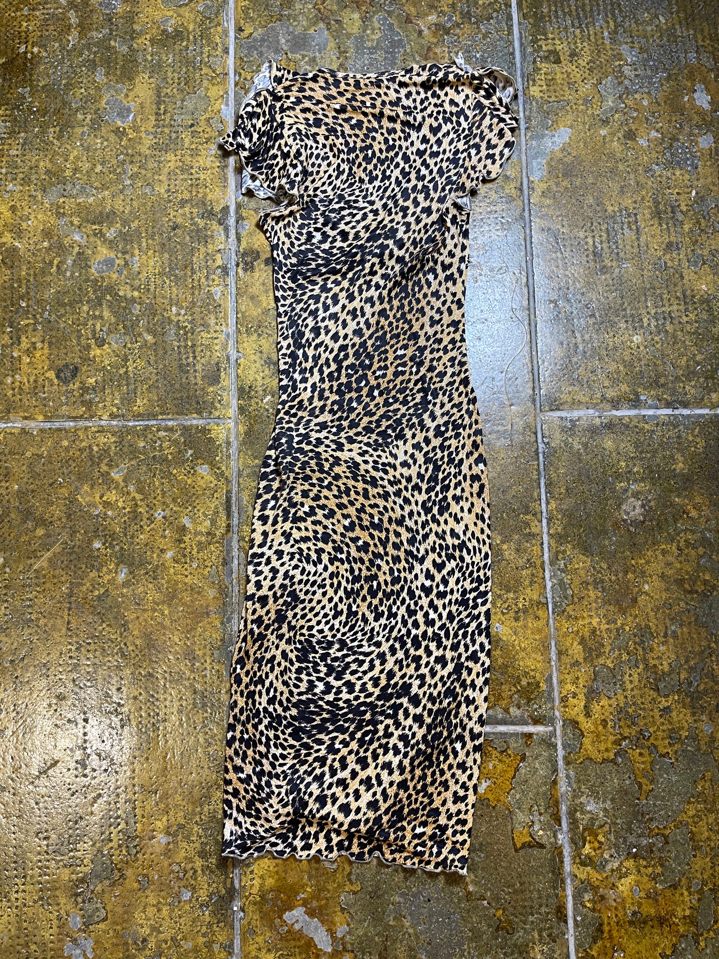 Morgan Leopard Sleeveless Summer Dress 2000s y2k - XS