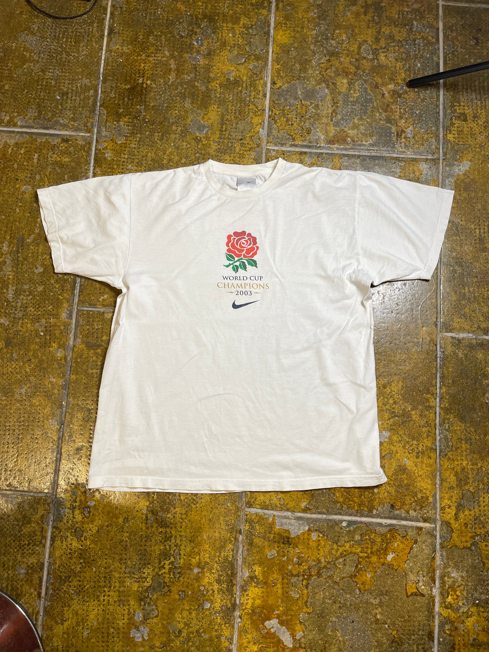 Vintage Nike Rugby World Cup Champion 2003 T-Shirt White - L