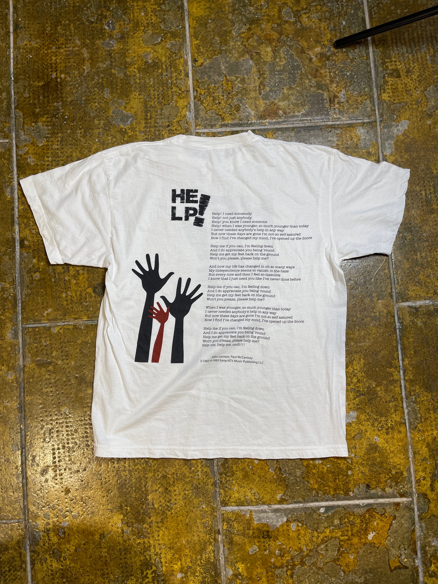 Help! John Lennon Paul McCartney 1993 Music T-Shirt White - M