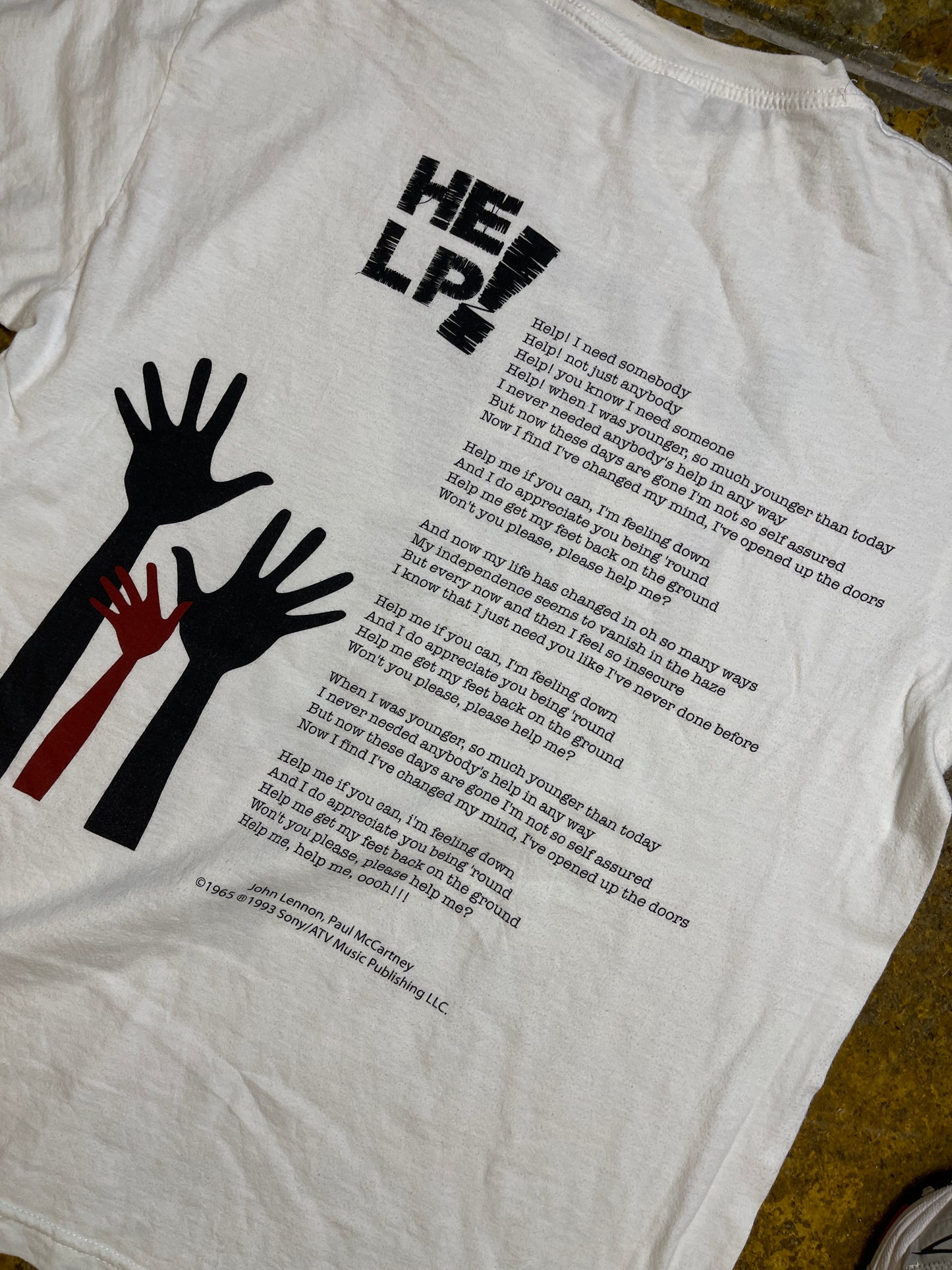 Help! John Lennon Paul McCartney 1993 Music T-Shirt White - M