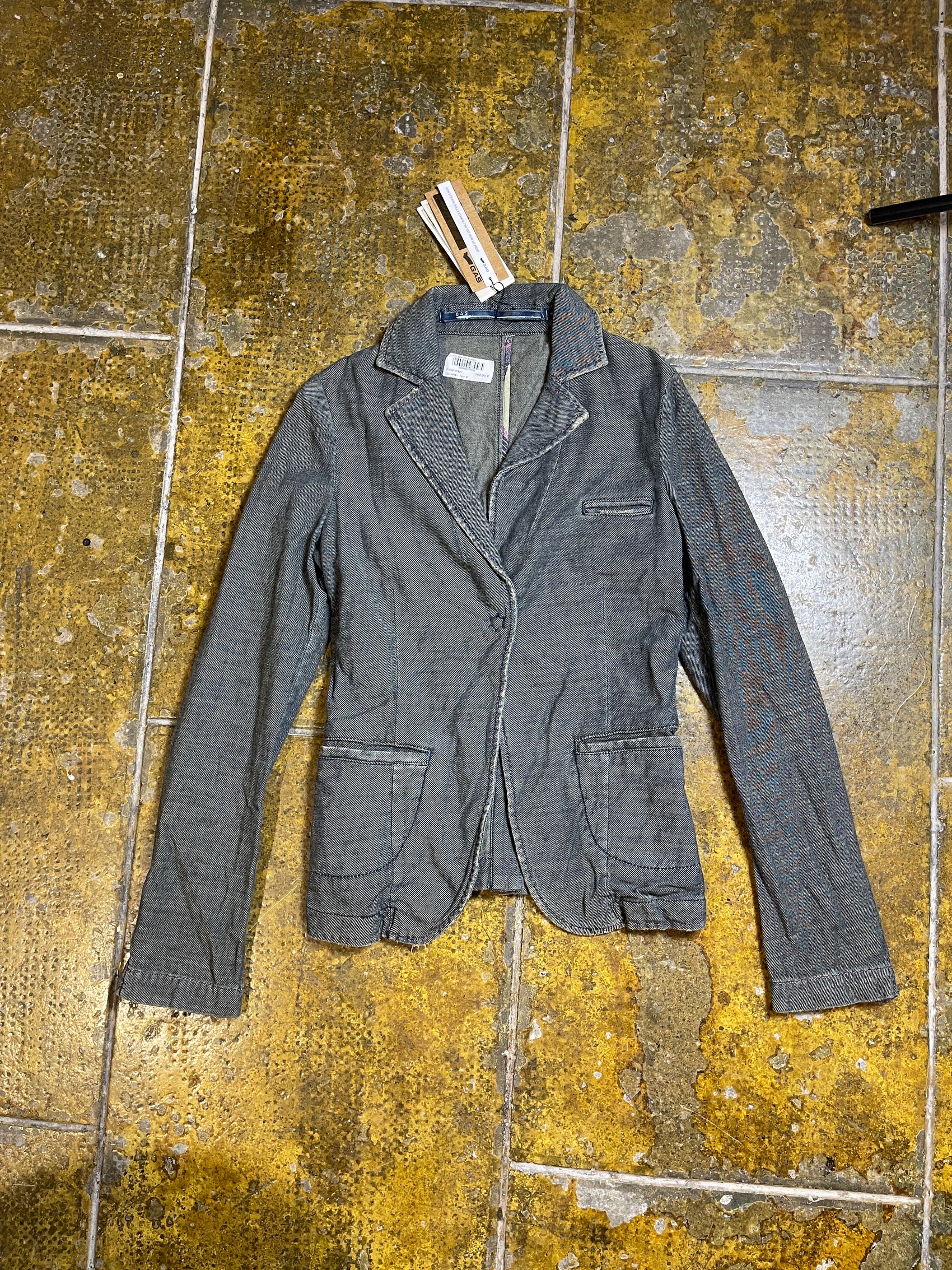 GAS Denim Blazer Jacket Blue Gray 2000s y2k - S