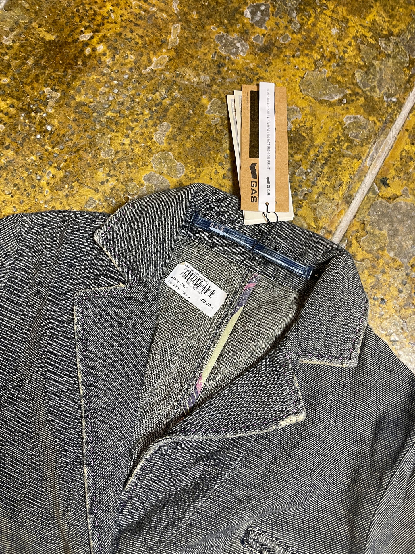 GAS Denim Blazer Jacket Blue Gray 2000s y2k - S