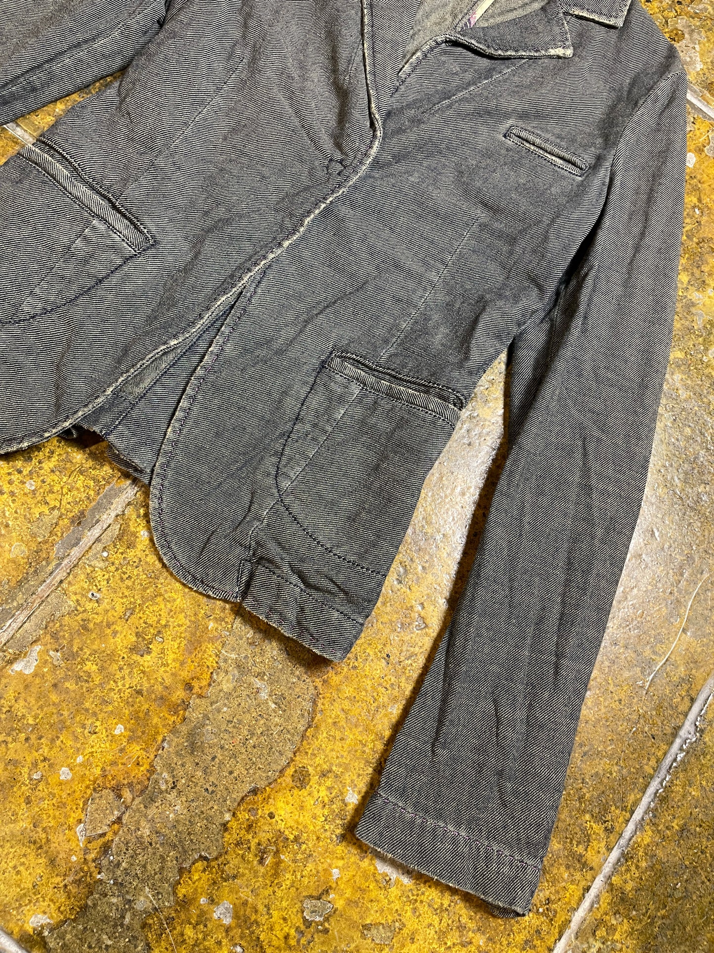 GAS Denim Blazer Jacket Blue Gray 2000s y2k - S