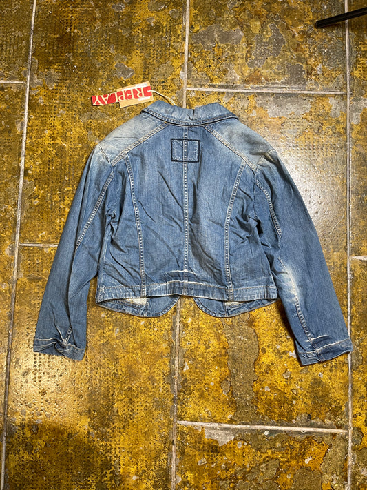 Replay Denim Blazer Jacket Blue 2000s y2k Deadstock - L