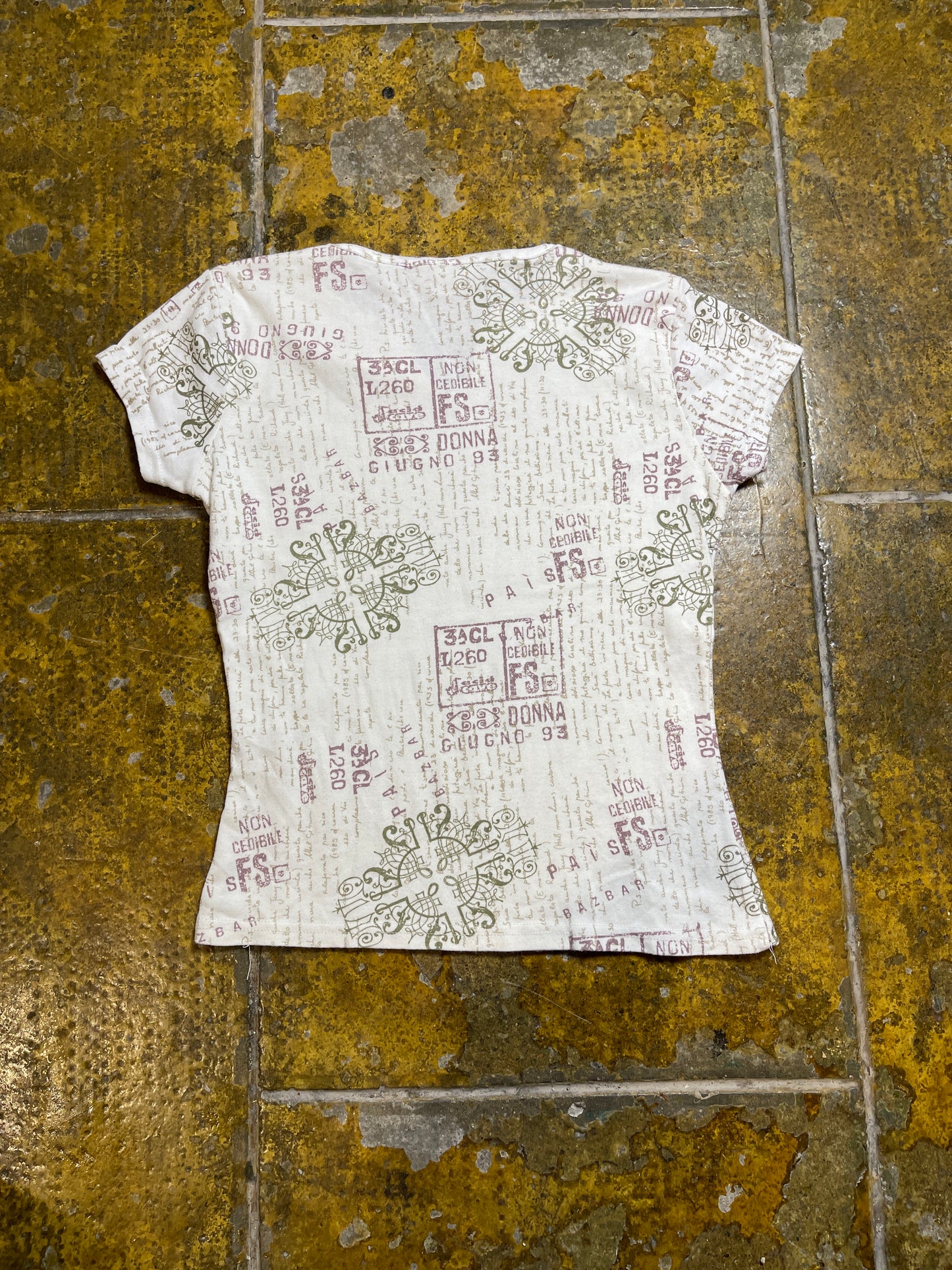 Camaieu Short Sleeve Top White 2000s y2k - M