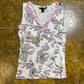 H&M Sleeveless Top White Rosa 2000s y2k - S