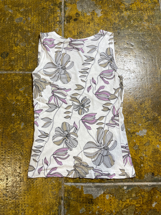 H&M Sleeveless Top White Rosa 2000s y2k - S