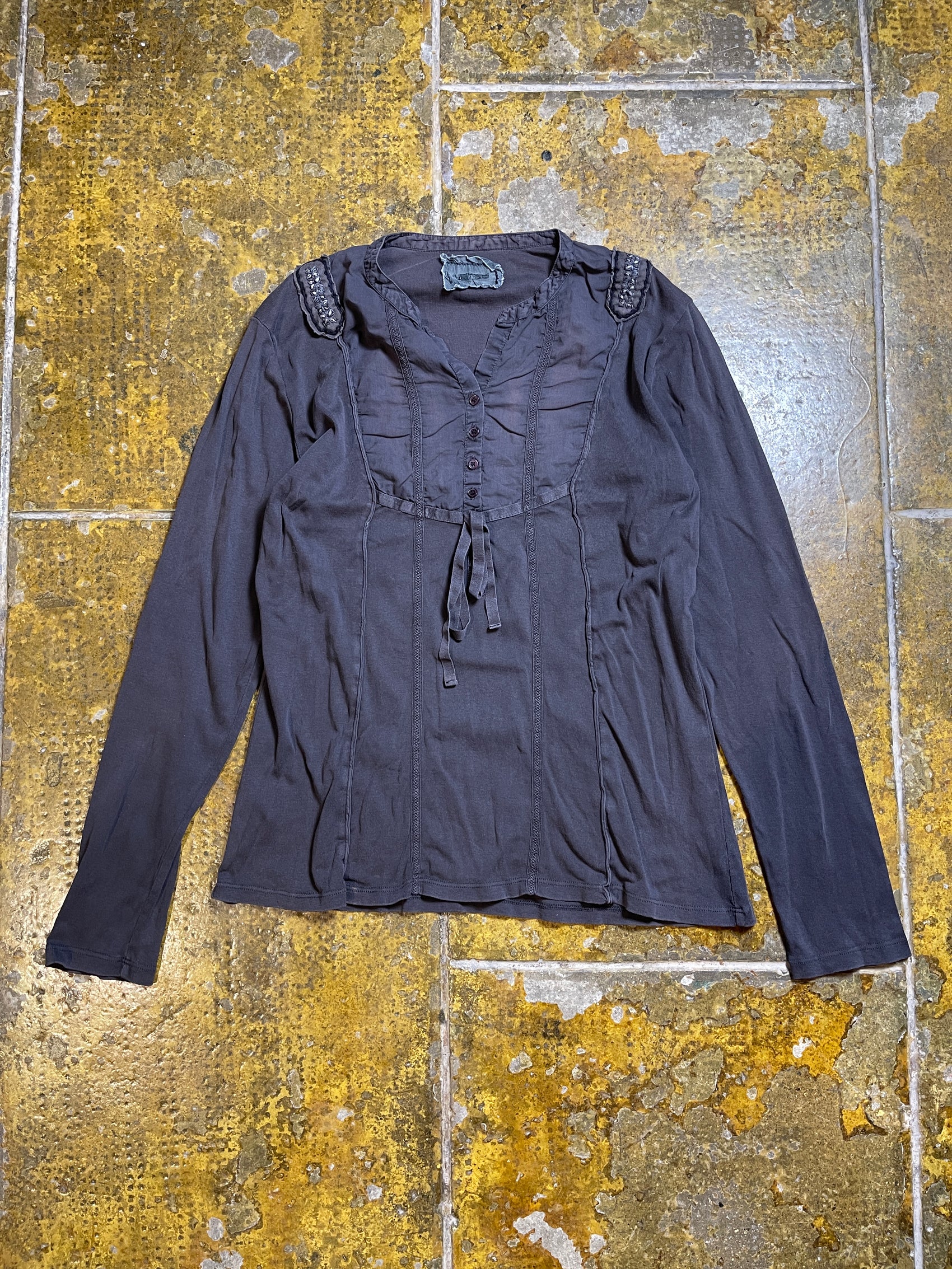 Years Long Sleeve Top Gray 2000s y2k - XL