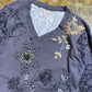 Ky Creation Long Sleeve Top Gray Multicolor 2000s y2k - XL