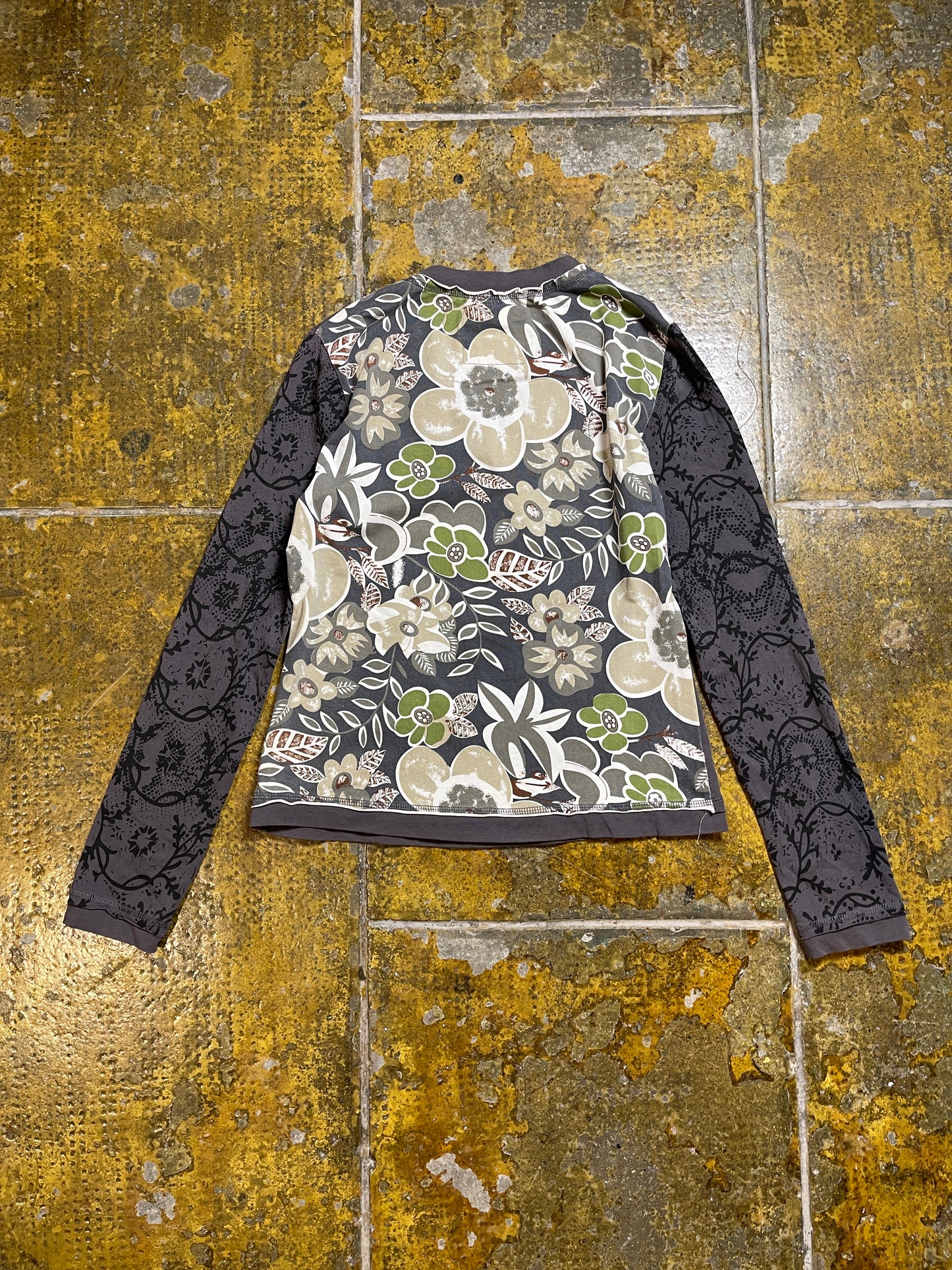 Ky Creation Long Sleeve Top Gray Multicolor 2000s y2k - XL