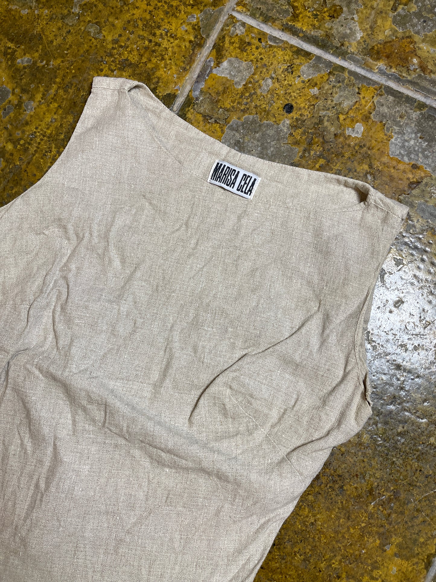 Marisa Cela Sleeveless Asimetric Top Beige Cream 2000s y2k - L