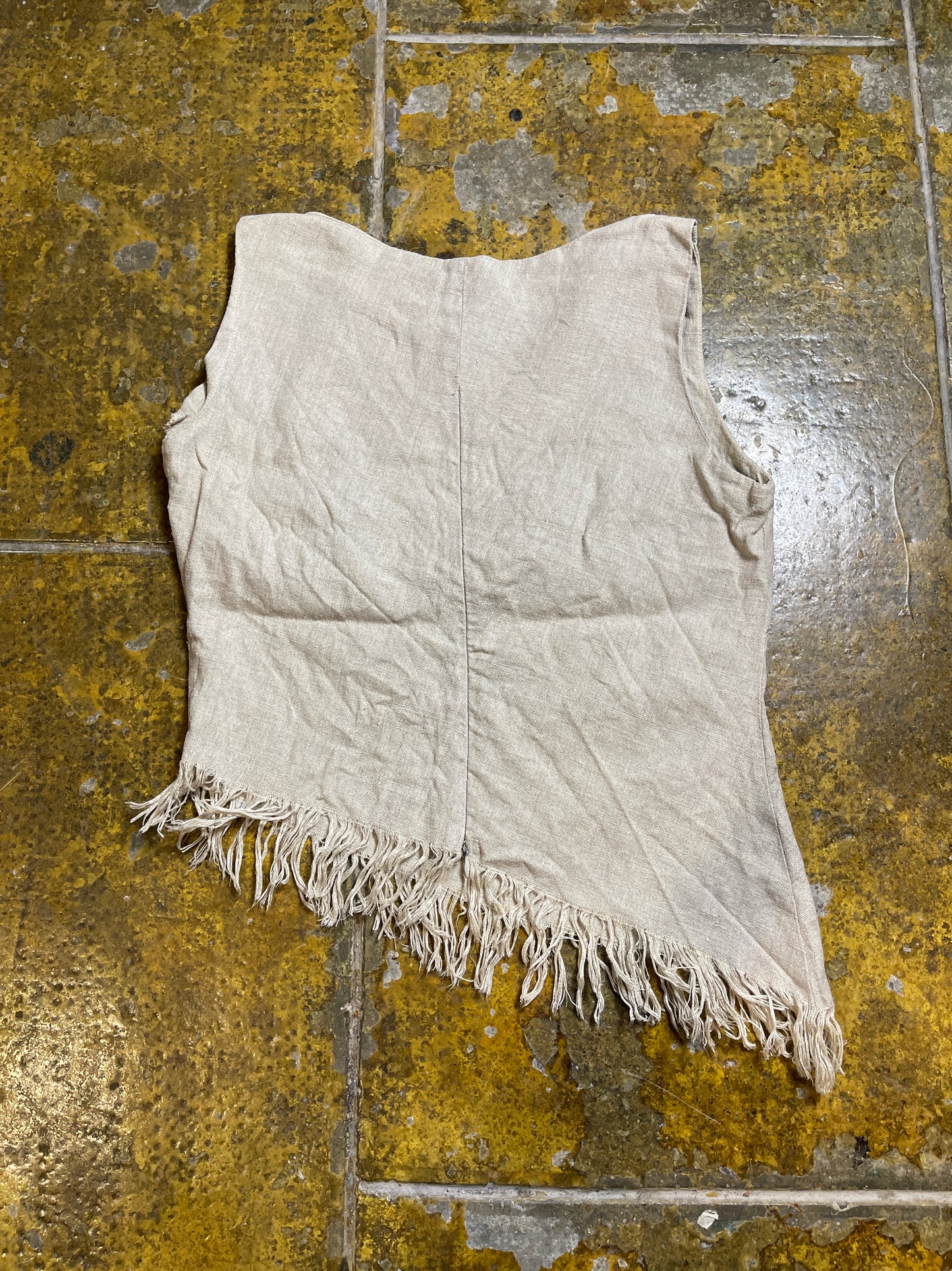 Marisa Cela Sleeveless Asimetric Top Beige Cream 2000s y2k - L
