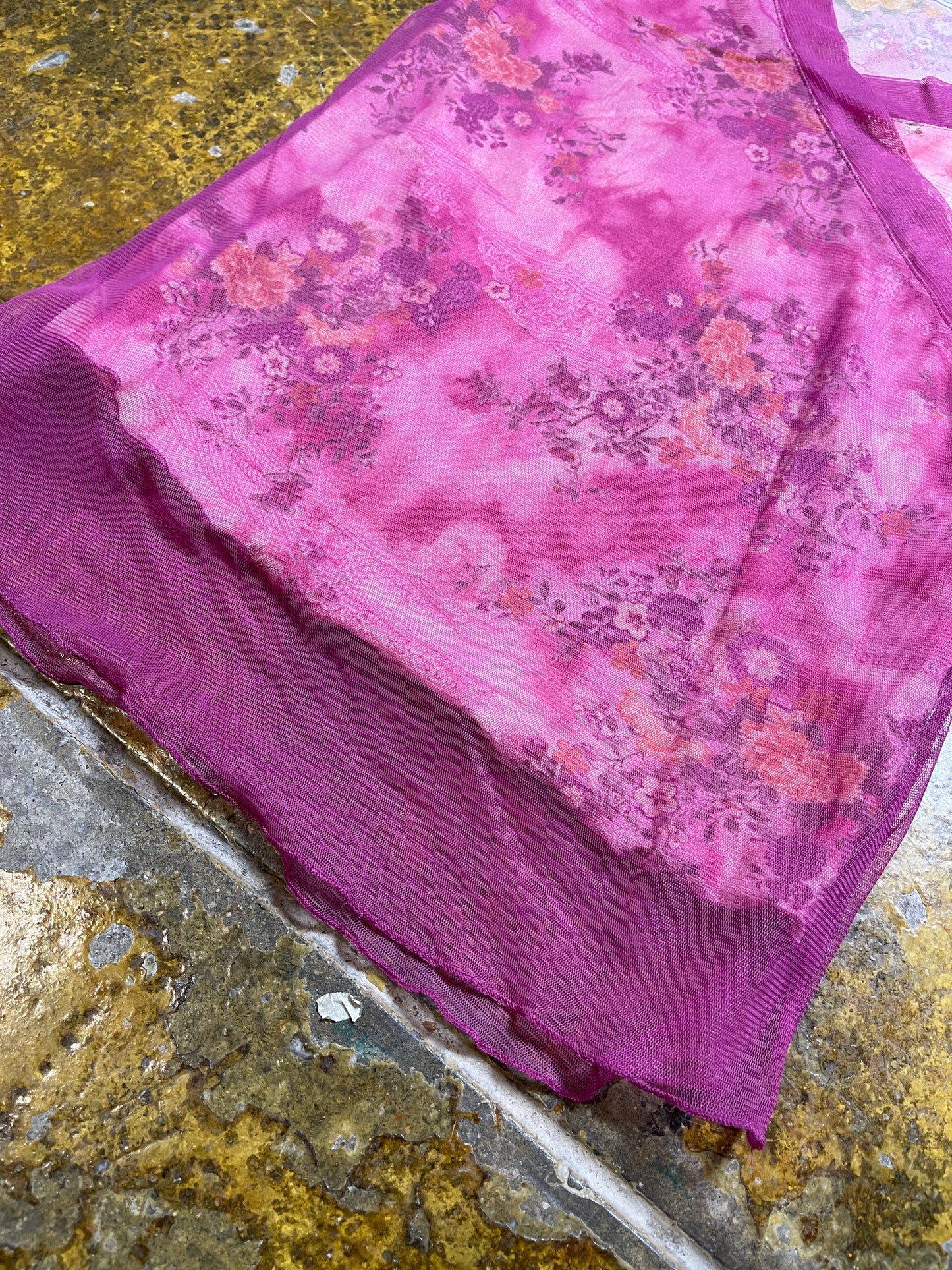Influx Short Sleeve Top See Through Pink Purple 2000s y2k Fairy - M/L