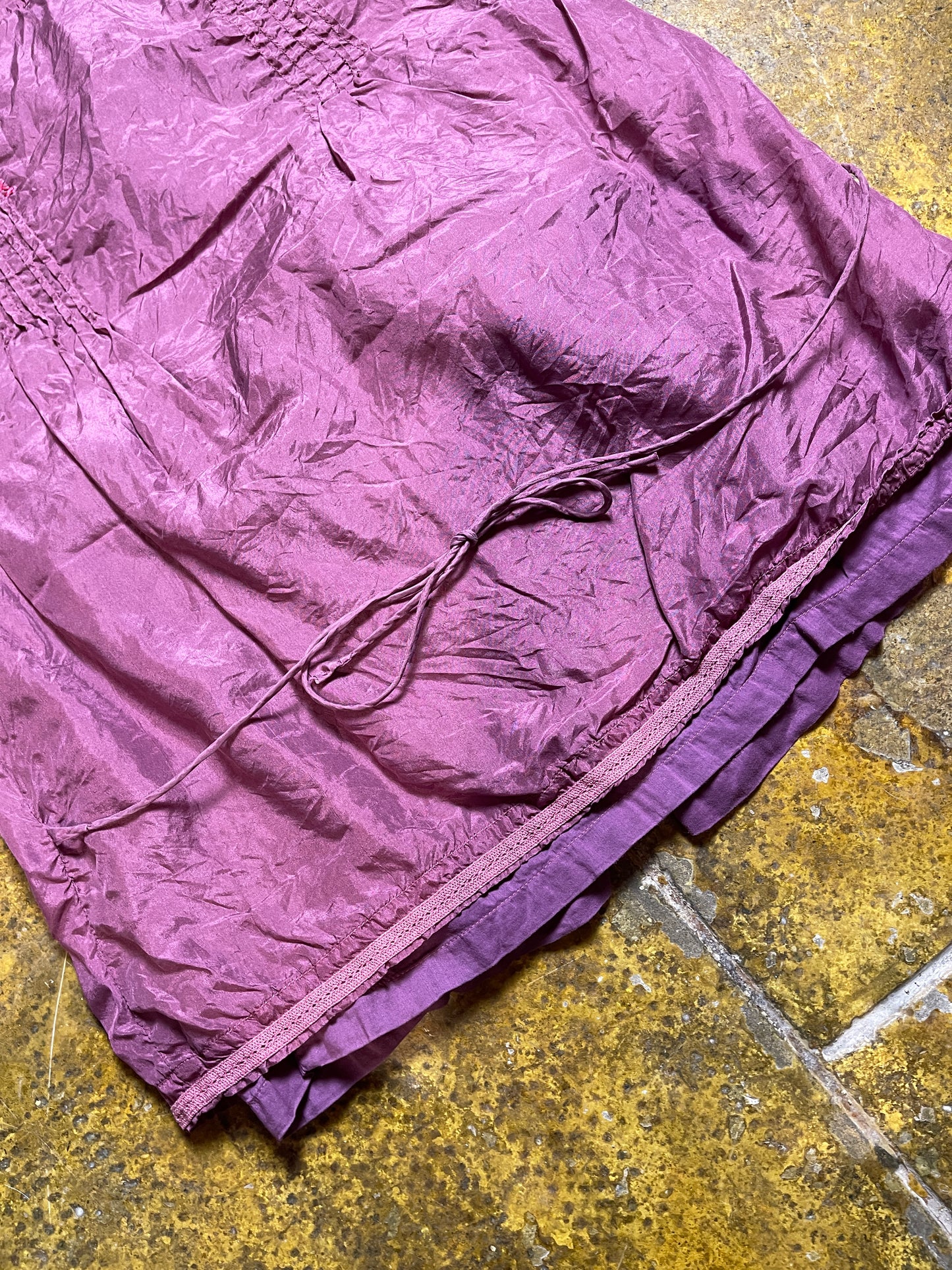 Purificacion Garcia Short Sleeve Silk Top Purple 2000s y2k - L