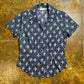 Promod Short Sleeve Top Blue Yellow 2000s y2k - L