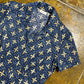 Promod Short Sleeve Top Blue Yellow 2000s y2k - L