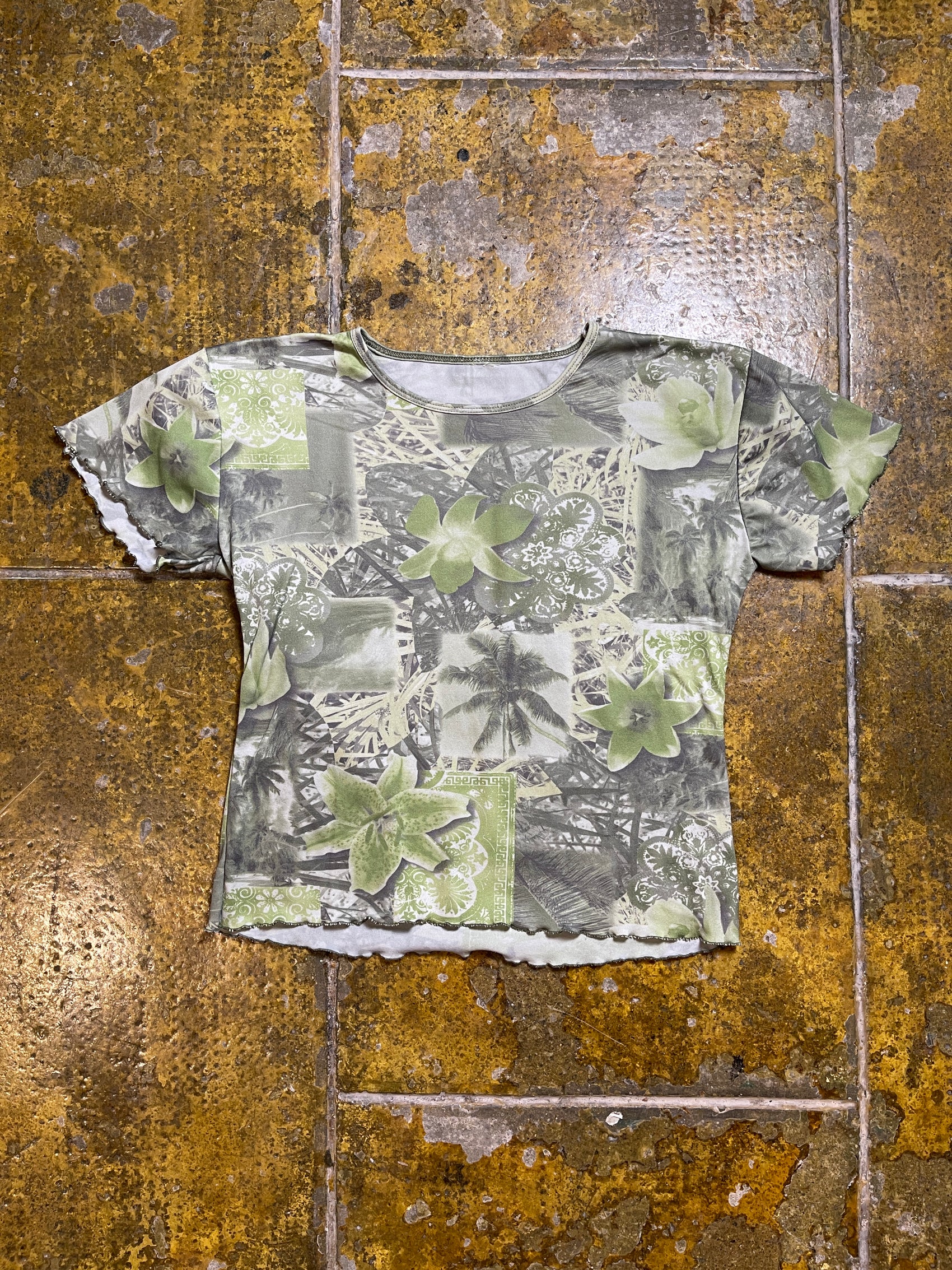 Short Sleeve Top Green 2000s y2k - L