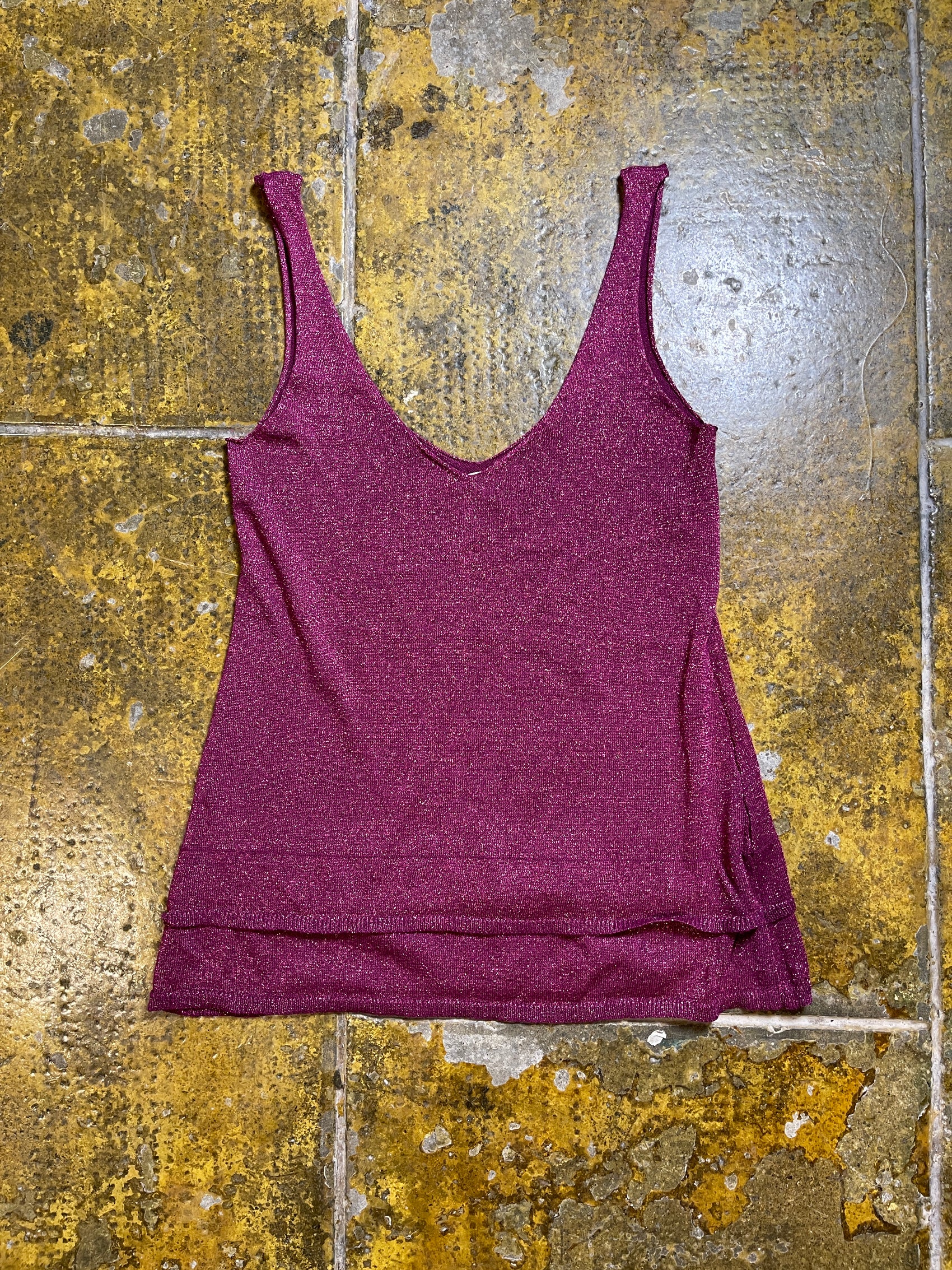 Amichi Sleeveless Top Pink Shiny 2000s y2k - S