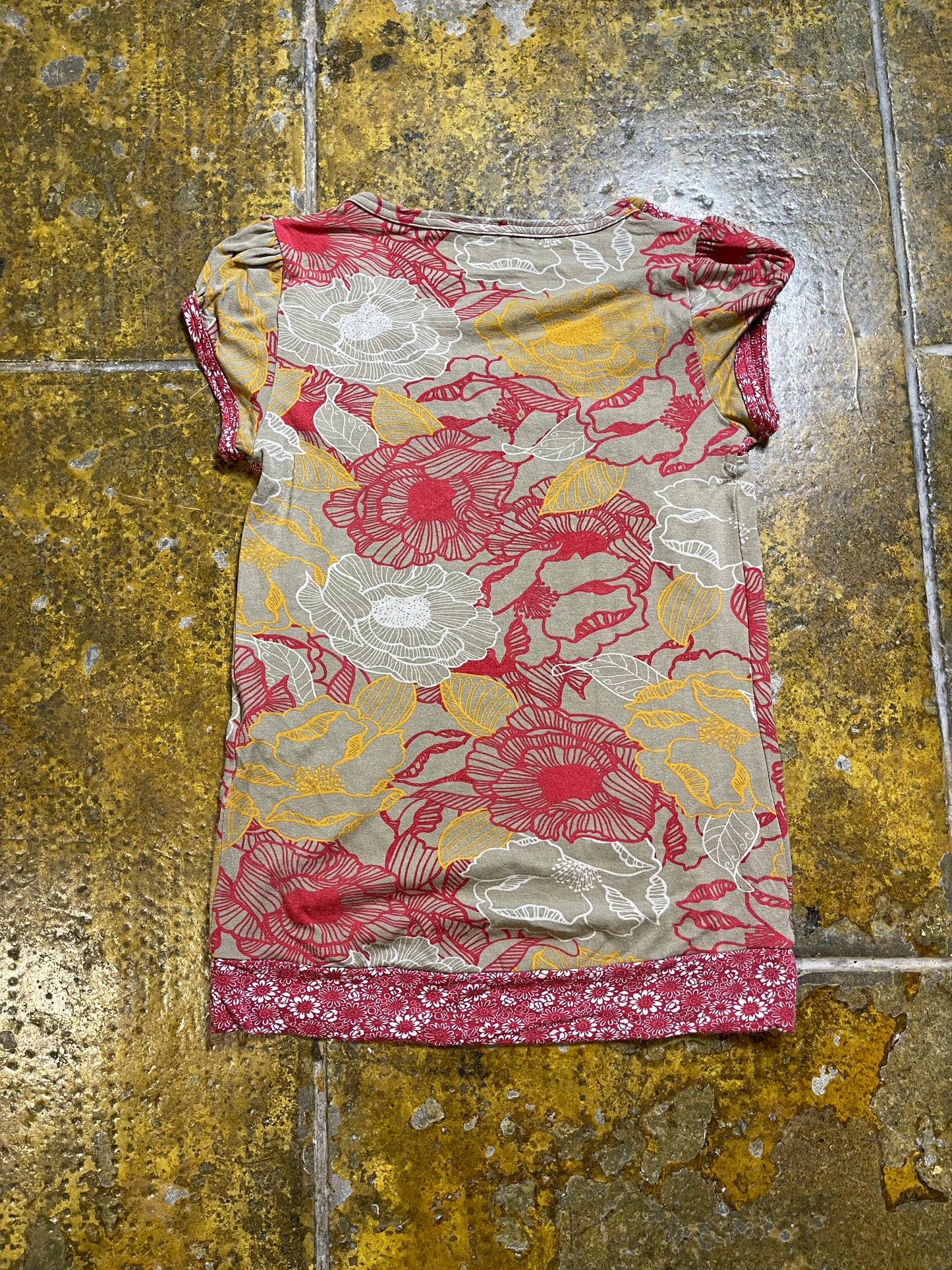 In Extenso Short Sleeve Top Brown Red 2000s y2k - XS/S