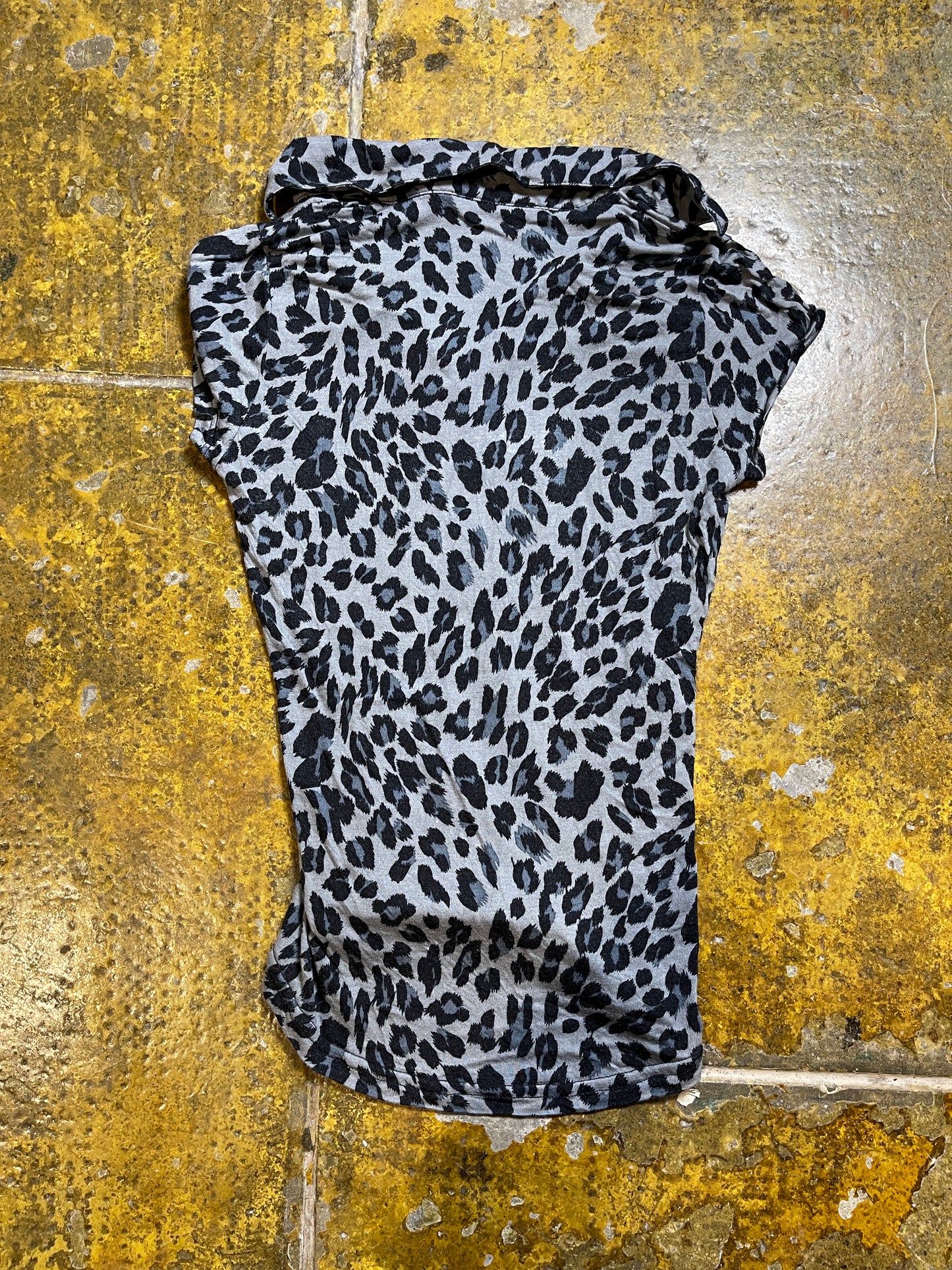 Morgan Short Sleeve Top Black Blue 2000s y2k - XS
