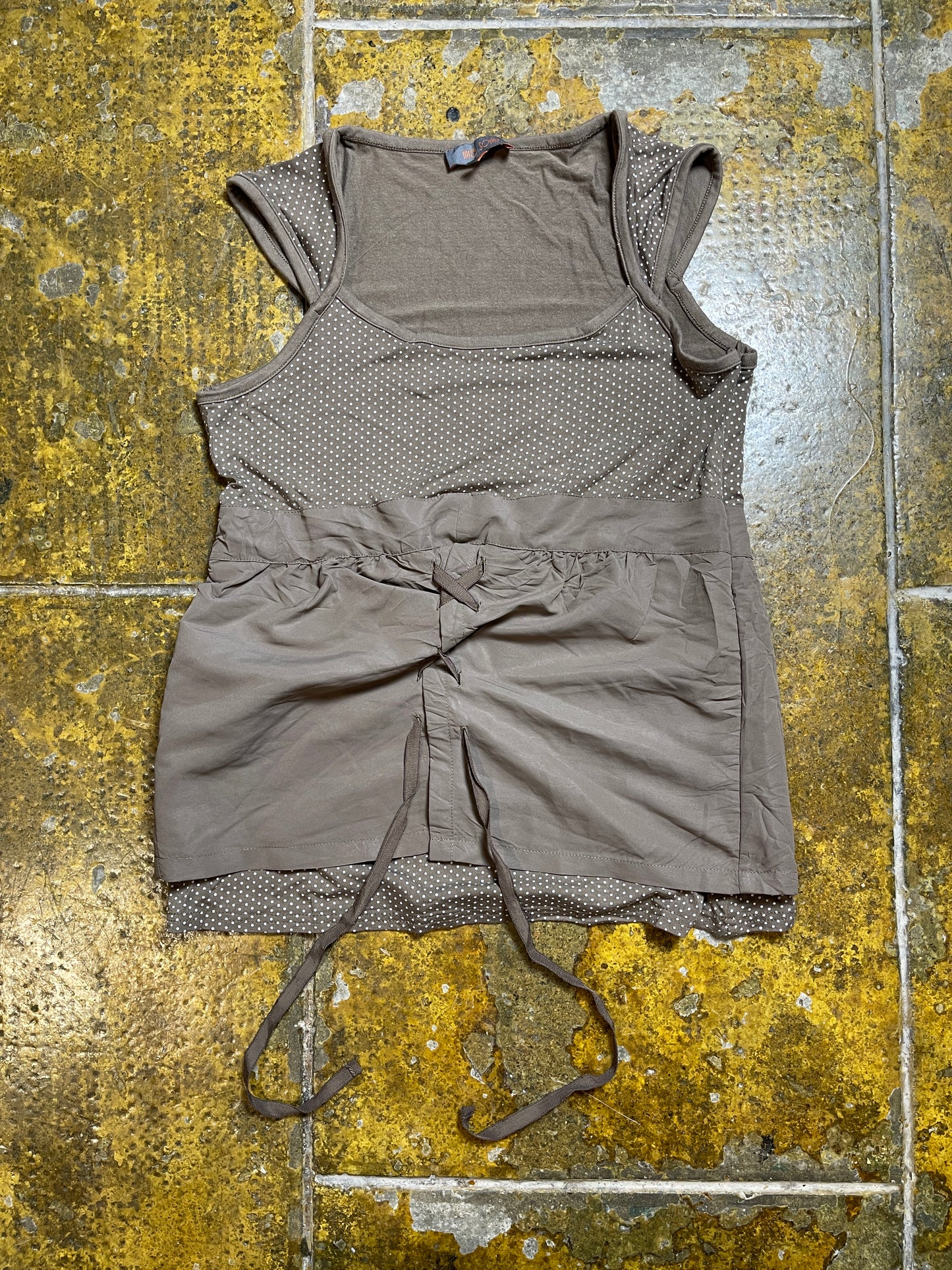 Mia Soana Sleeveless Top Khaki 2000s y2k - S