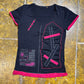 Short Sleeve Top Black Pink 2000s y2k - S