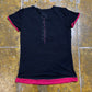 Short Sleeve Top Black Pink 2000s y2k - S