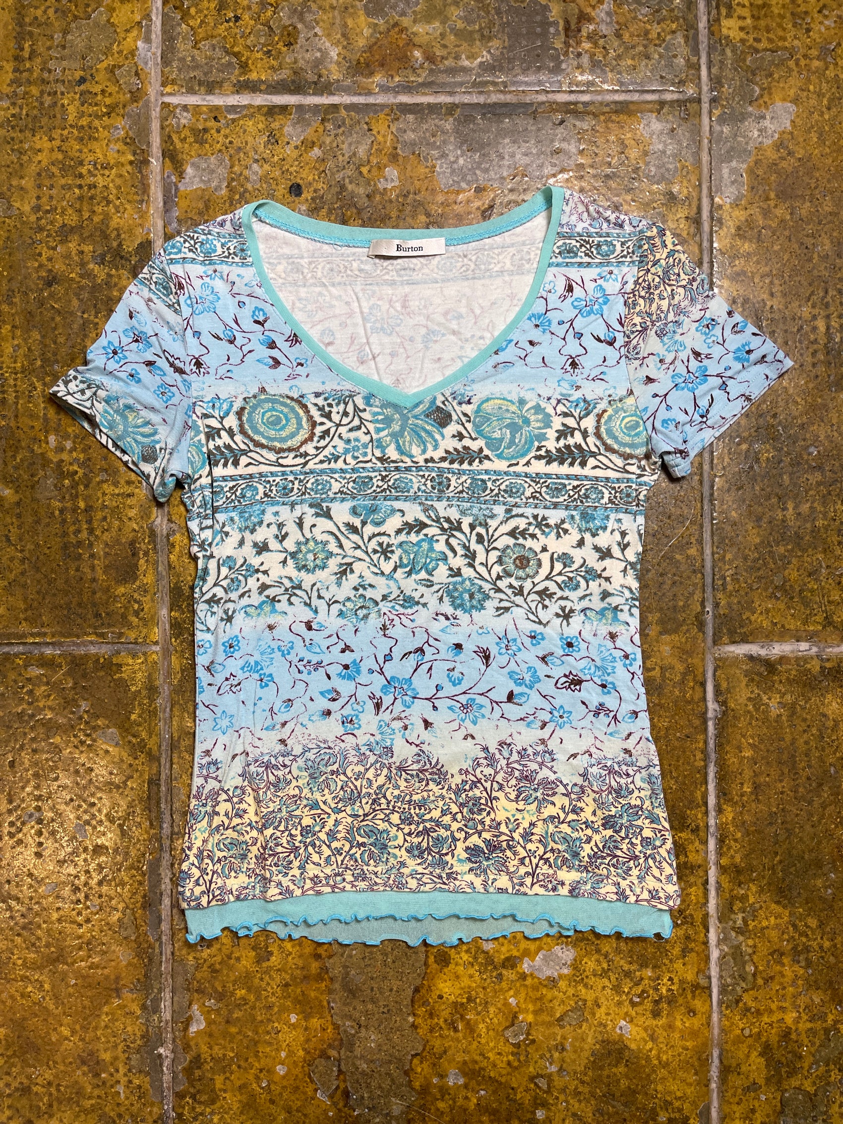 Burton Short Sleeve Top Blue 2000s y2k - S