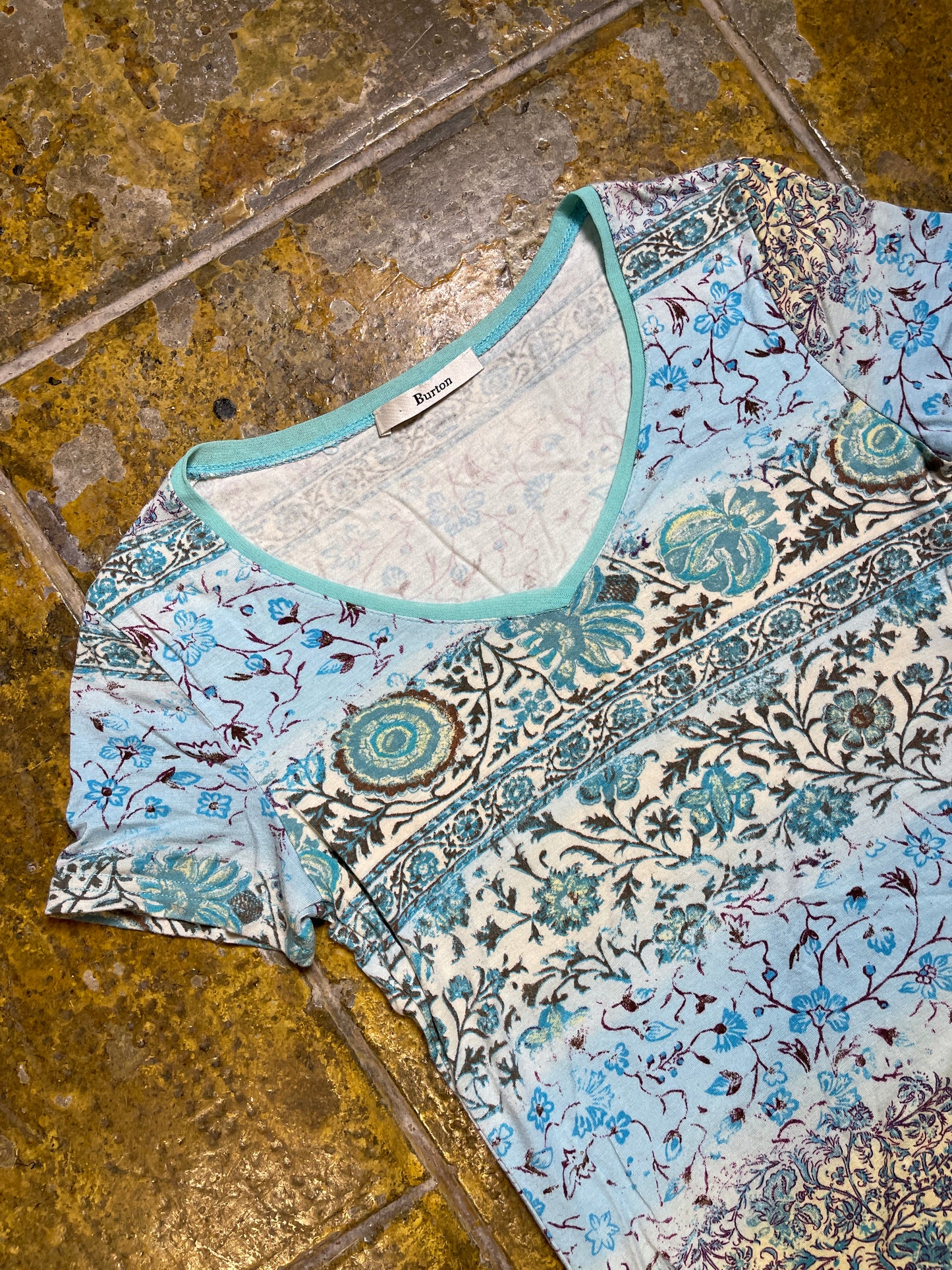 Burton Short Sleeve Top Blue 2000s y2k - S