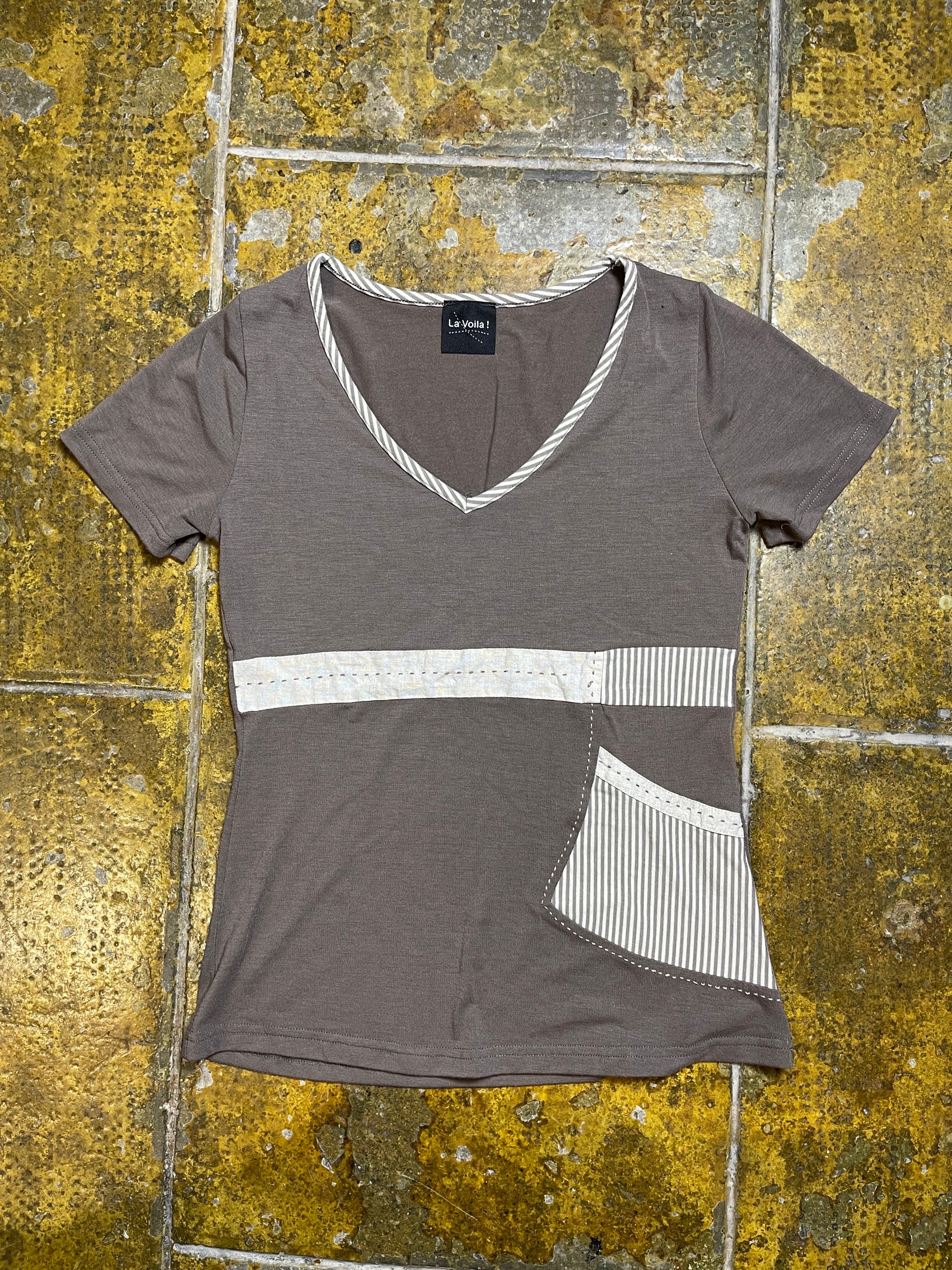 La Voila Short Sleeve Top Gray 2000s y2k - S