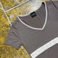 La Voila Short Sleeve Top Gray 2000s y2k - S