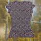 Patrice Breal Short Sleeve Top Brown White 2000s y2k - S
