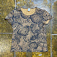 Camaieu Short Sleeve Top Orange Black 2000s y2k - S